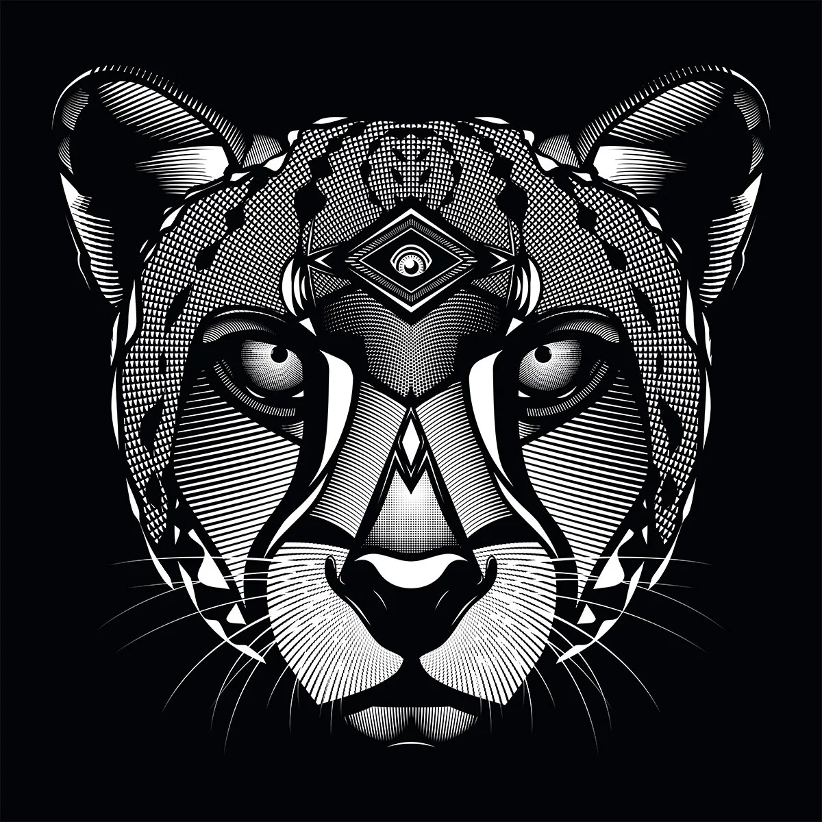 The Chosen Cheetah (White on Black)