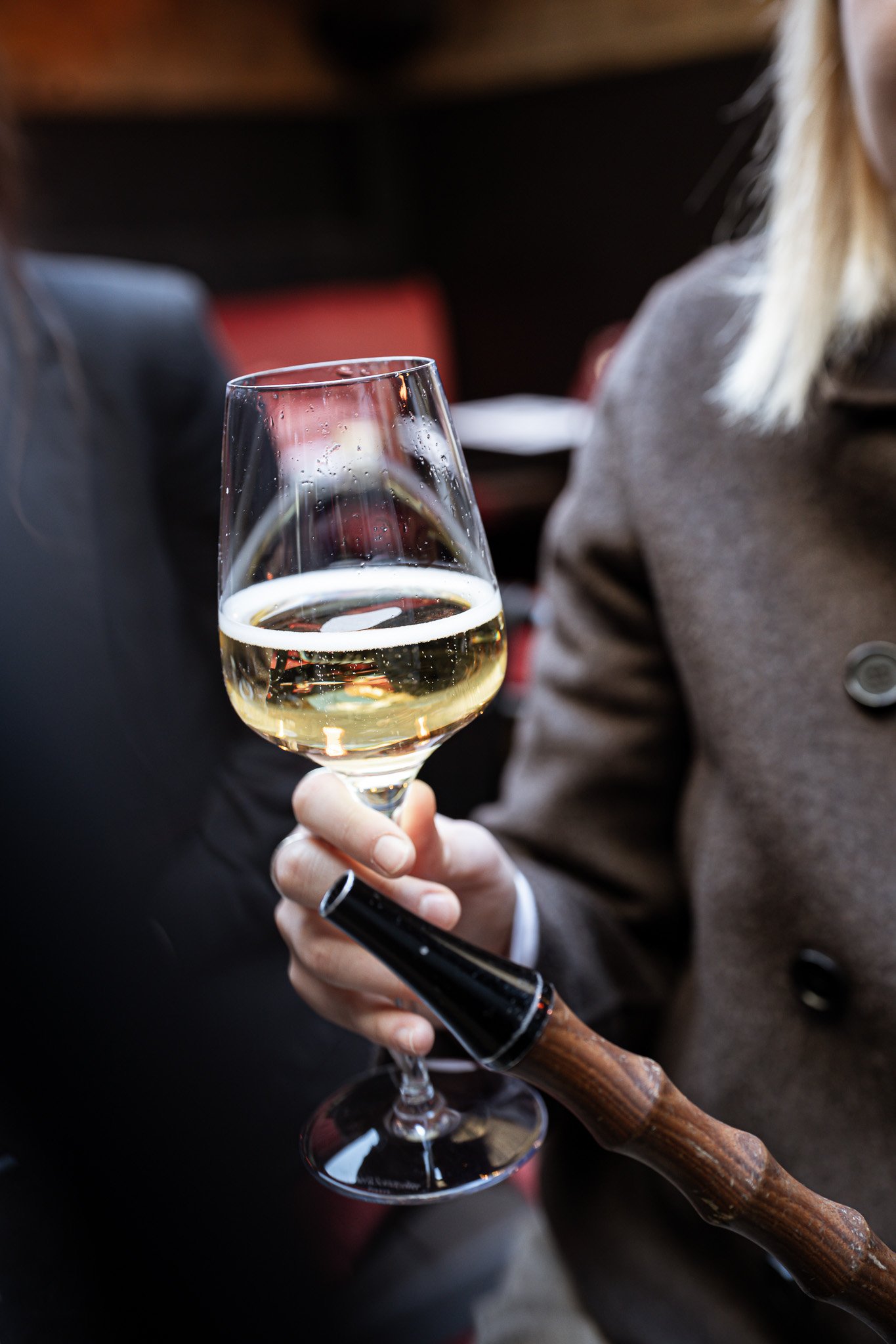 glass of wine in central london with shisha 