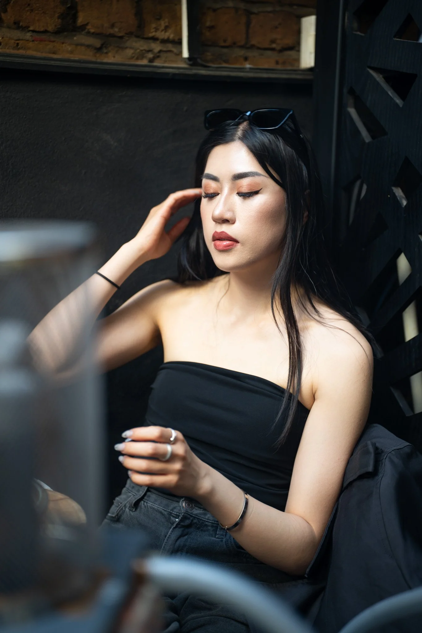 girl in a shisha lounge in london 