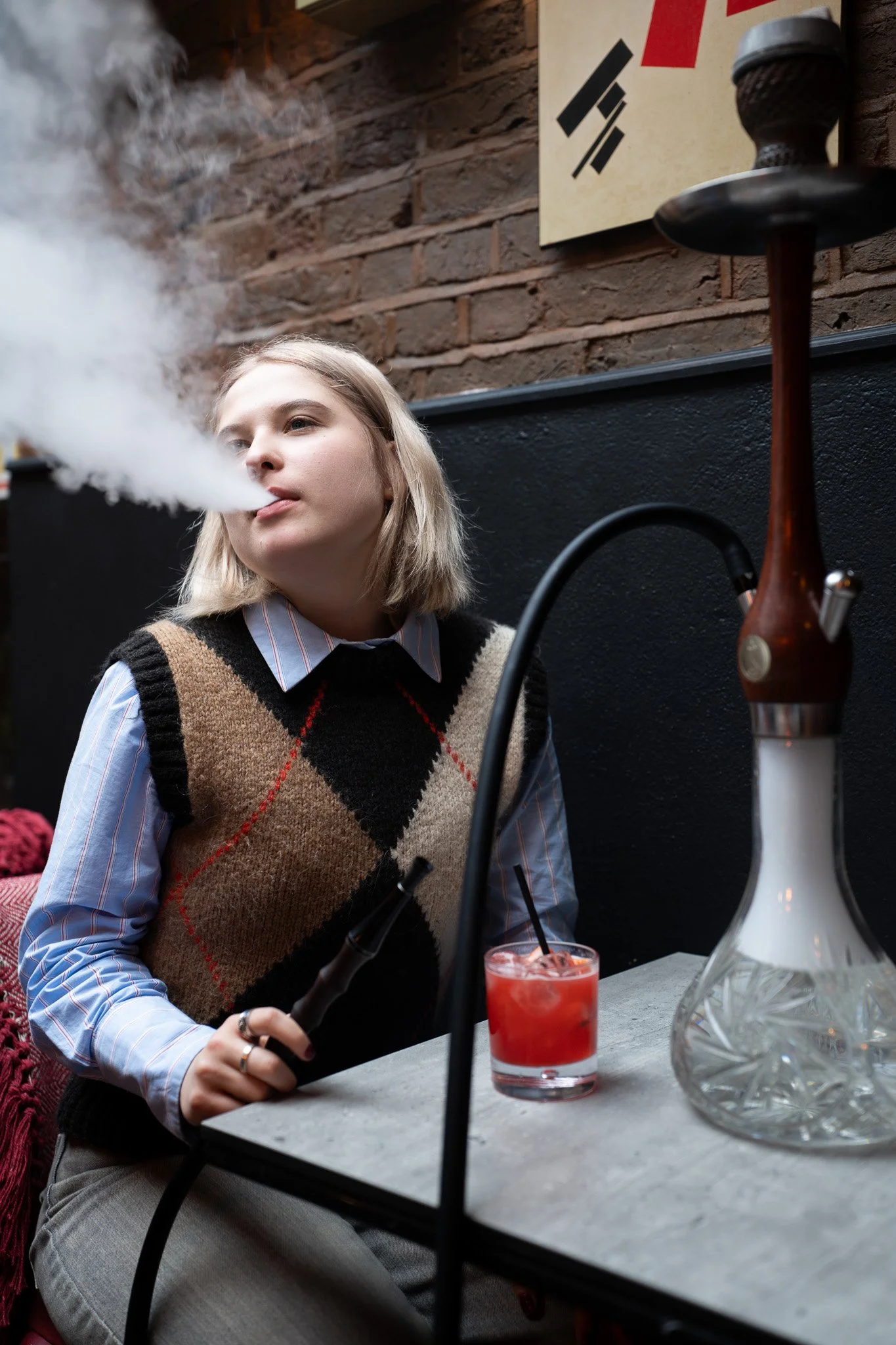 smoking shisha and unique cocktails