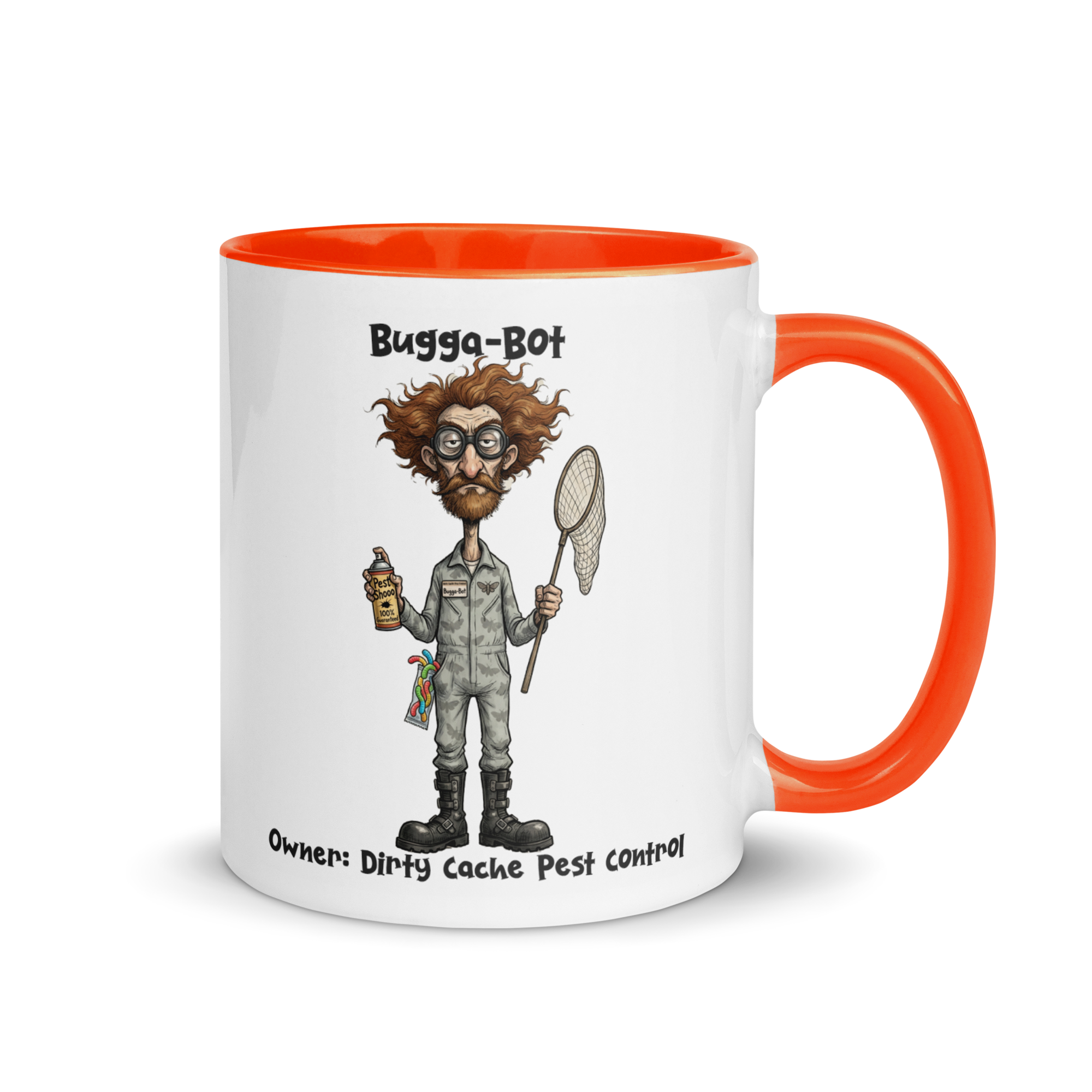 Bugga-Bot Mug: Proud Owner of the Dirty Cache Pest Control - $24.99