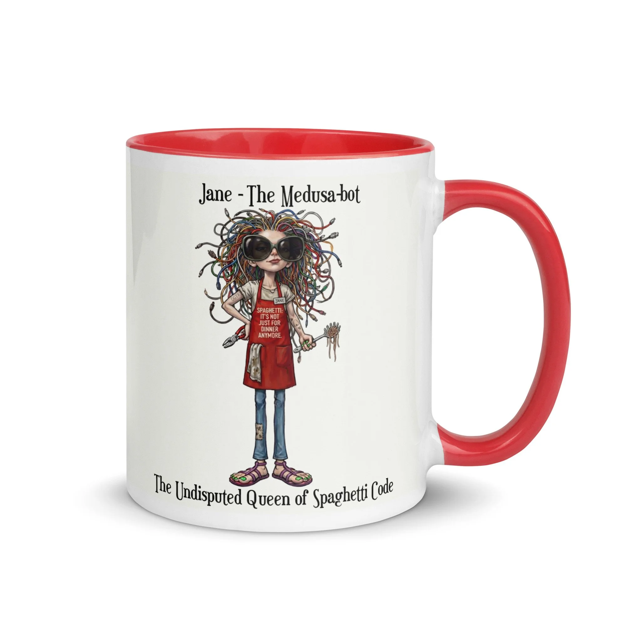 Jane - The Medusa Bot Mug - Queen of Spaghetti Code - $24.99