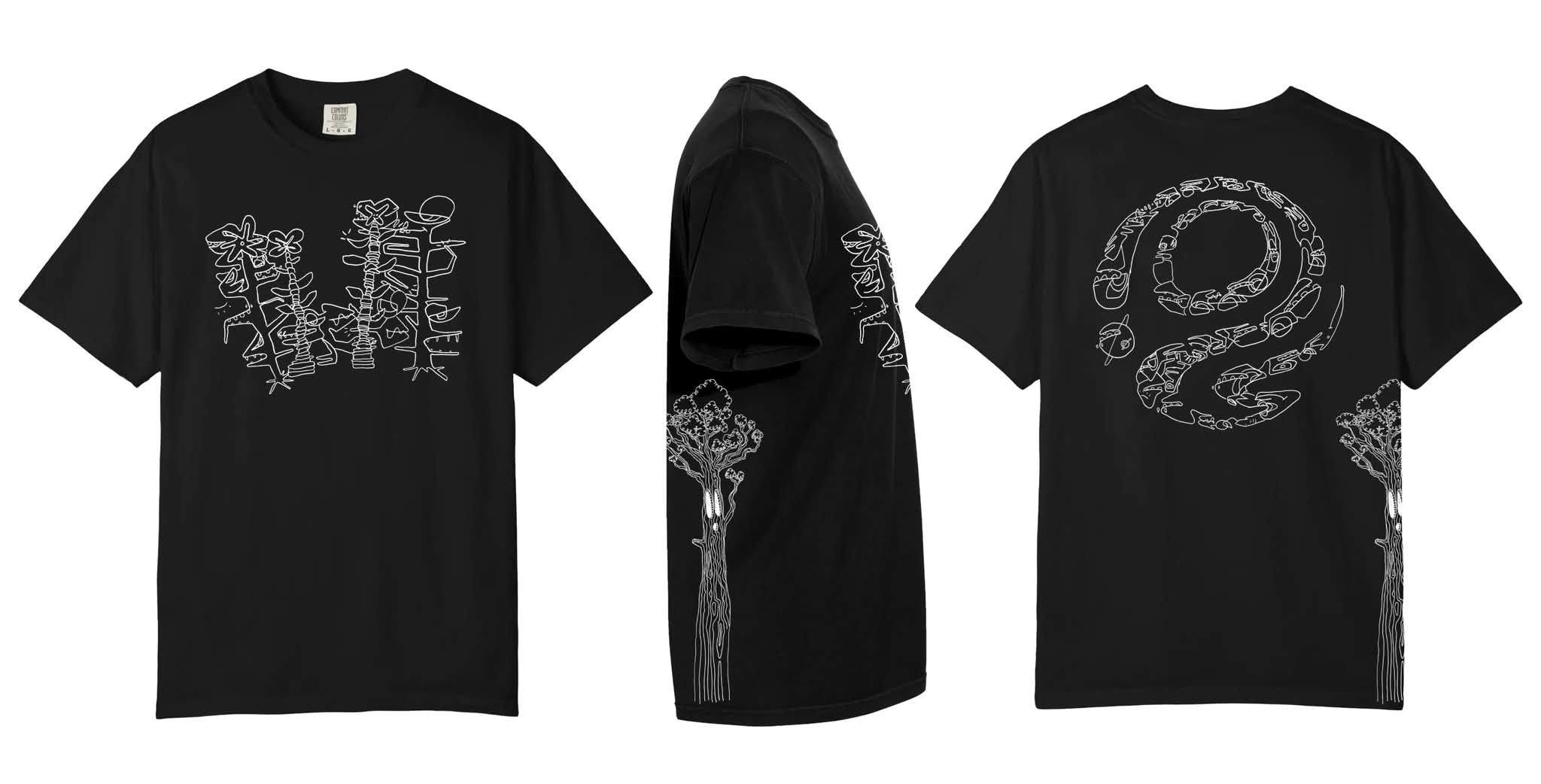 siuslaw shirt Black w/ White Print