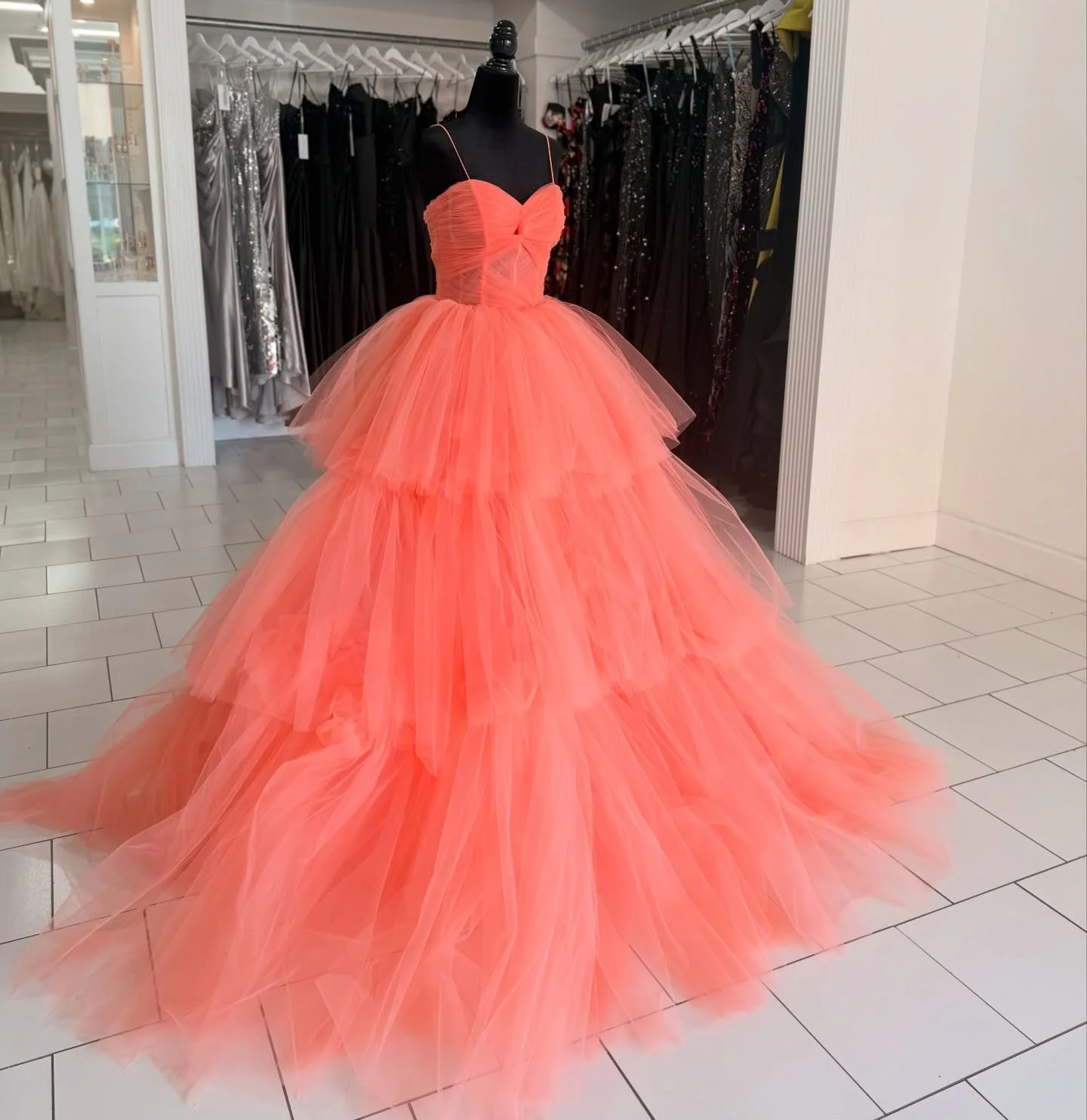 Three scoops of sherbet, if you please. Stunning OOAK gowns being unloaded at The Royal We! #prom #promdress #promgown #formal #formalwear