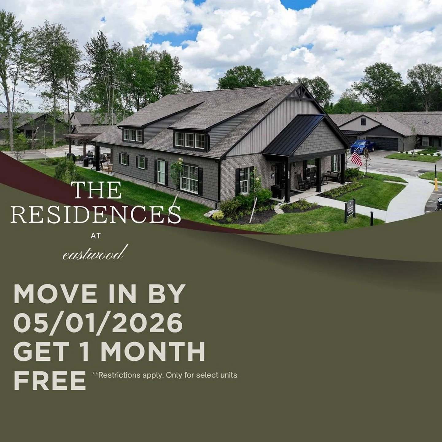 ✨ LIMITED-TIME MOVE-IN SPECIAL ✨
Your new home is waiting at The Residences at Eastwood! 🏡

For a limited time, select units are offering an incredible deal:👉 Move in by 5/1 and get 1 MONTH FREE!

Modern living, stylish spaces, and a community you&