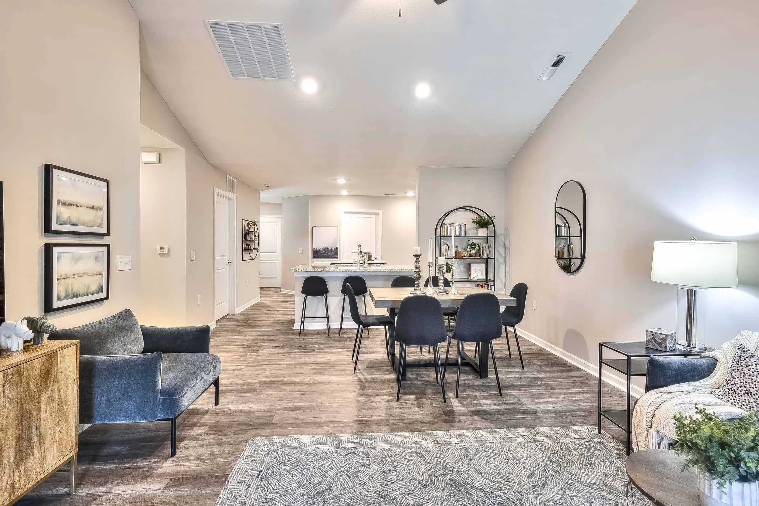 The Residences at Eastwood | Apartment Homes in Reynoldsburg, OH | Living Room and Kitchen