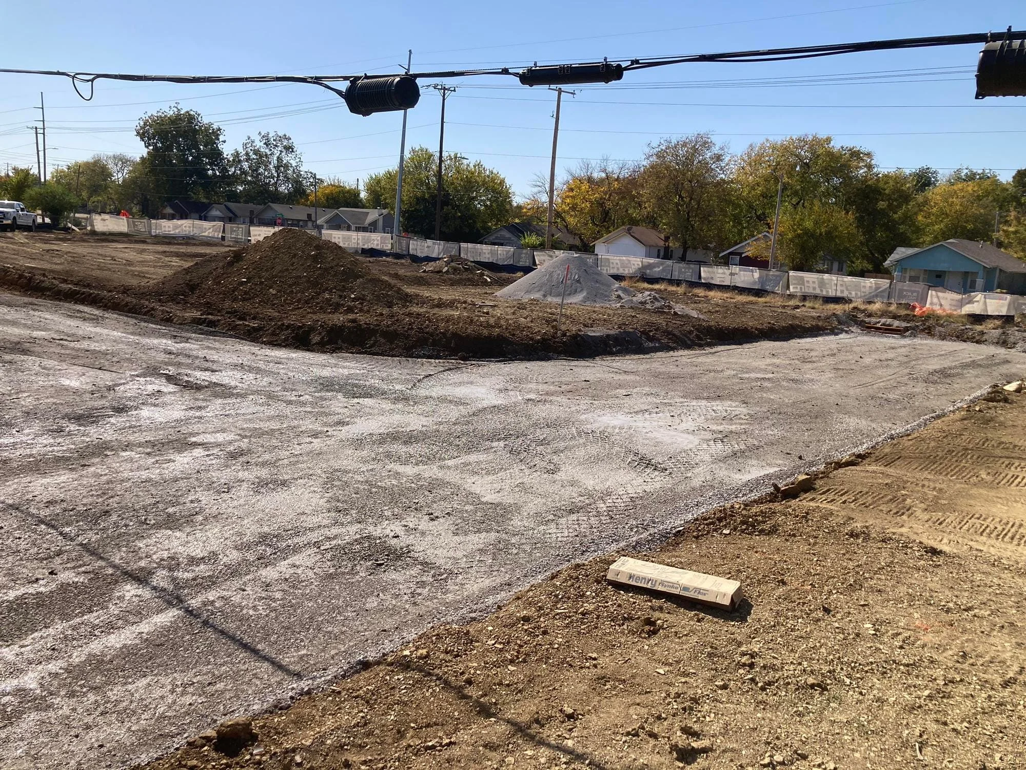 Subgrade and grading for residential street construction at Black Wall Street Square infrastructure project