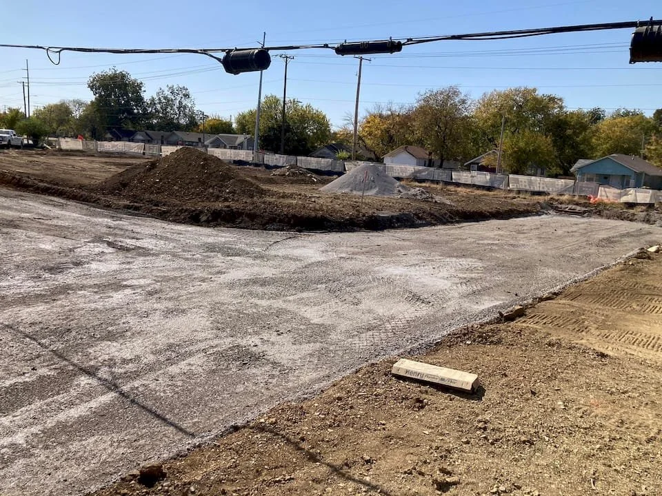 Subgrade and grading for residential street construction at Black Wall Street Square infrastructure project