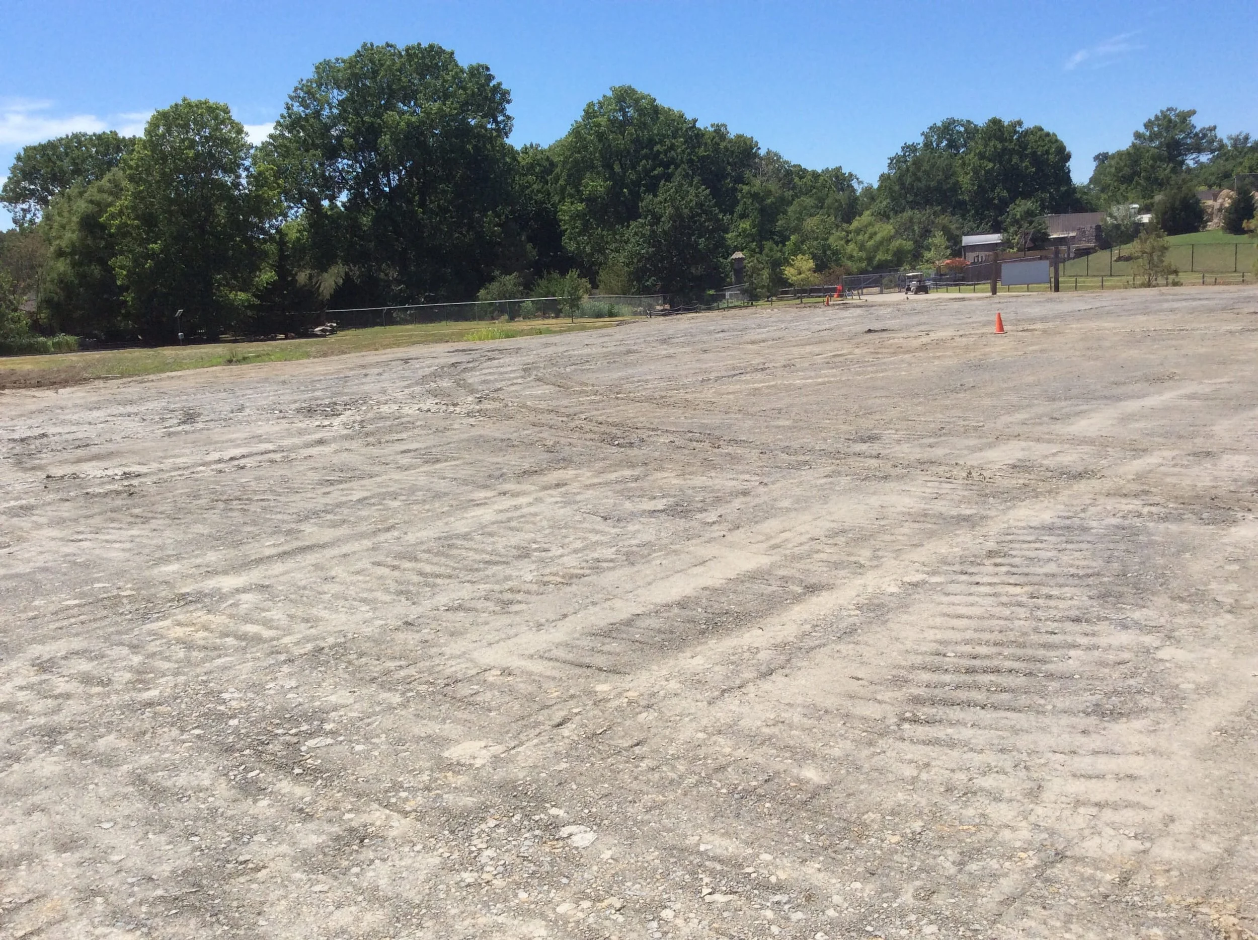 Final stabilized pad showing completed earthwork and compaction ready for vertical construction