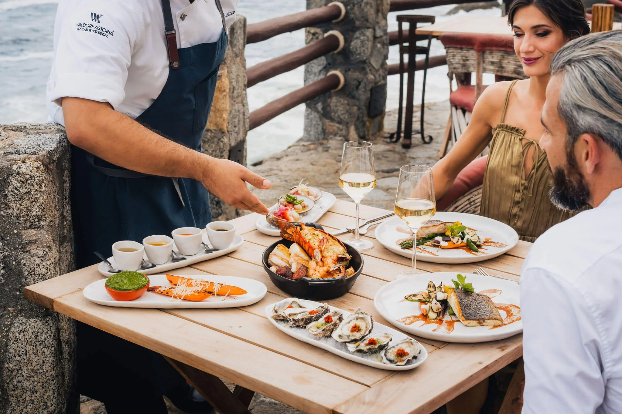 Chef prepares beautiful food at El Farallon in Vacation rental. Destination. Rent here luxury vacation rentals.