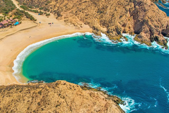 View of Santa Maria Bay for snorkeling penthouse rentals with ocean view 5 star Mexico Los Cabos Cabo San Lucas 