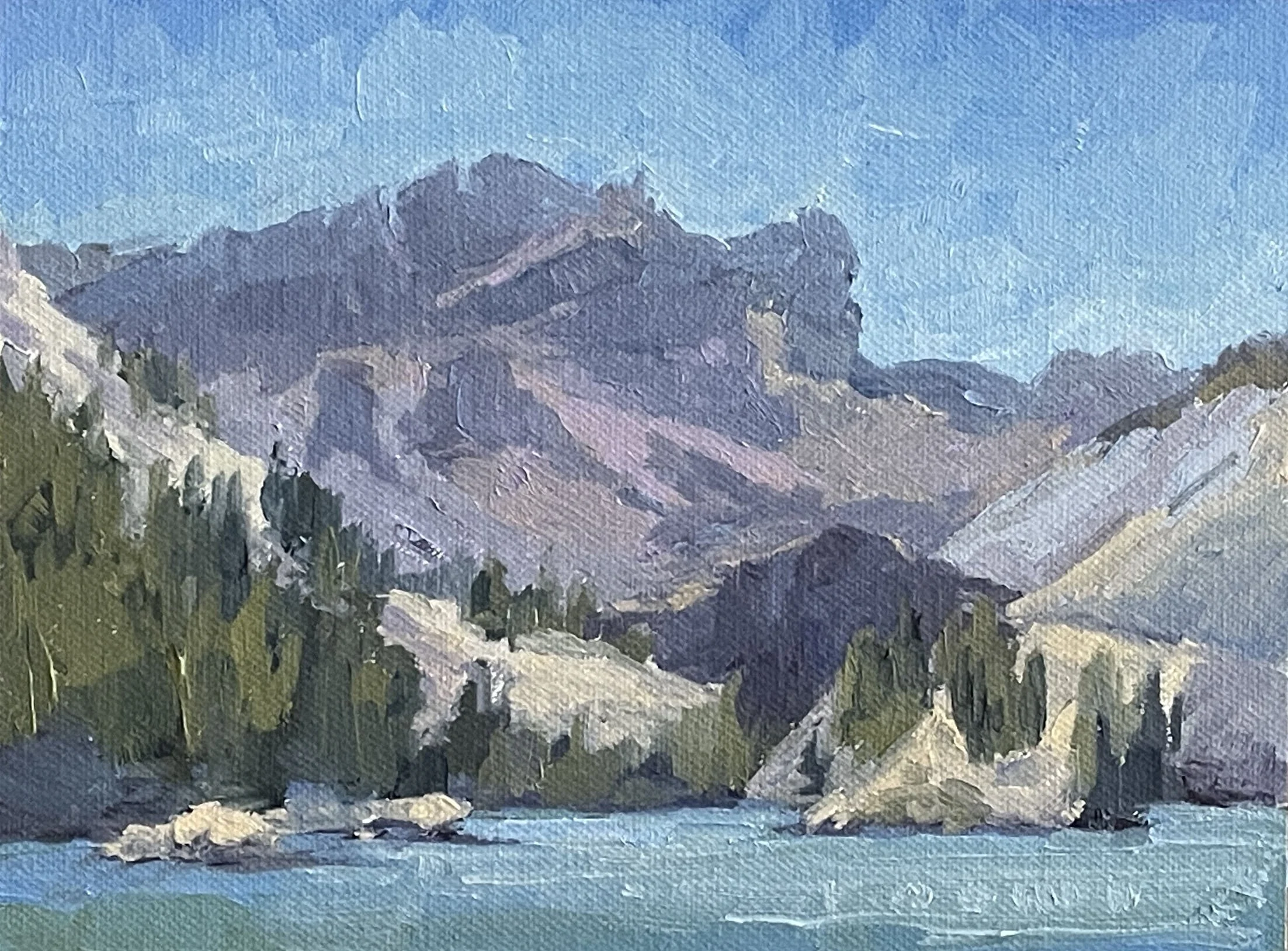"Postcard from Sardine Lake,"
Studio, 6x8, Oil