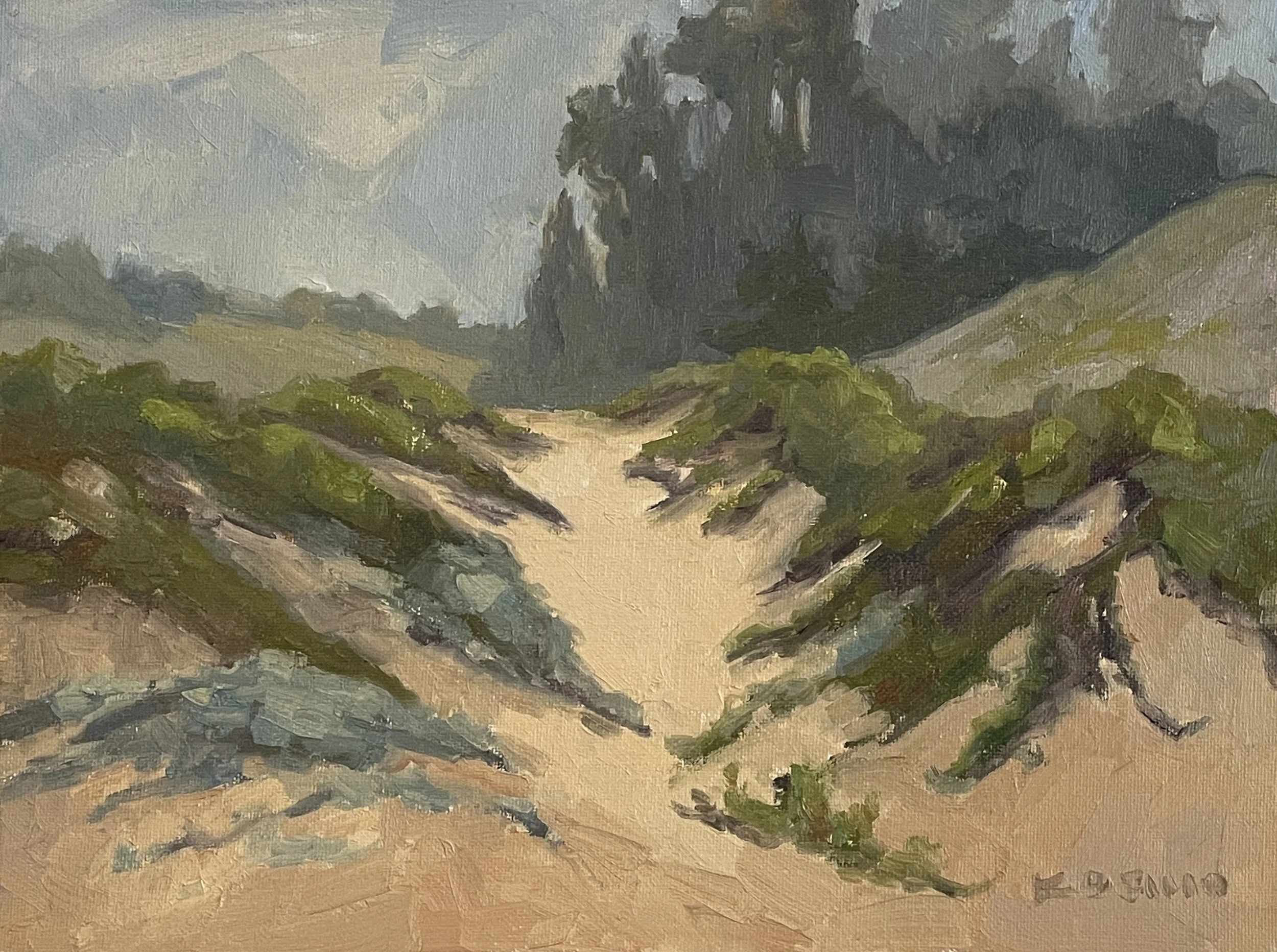 "Dunes,"
On Location, Bean Hollow Beach, 9x12, Oil