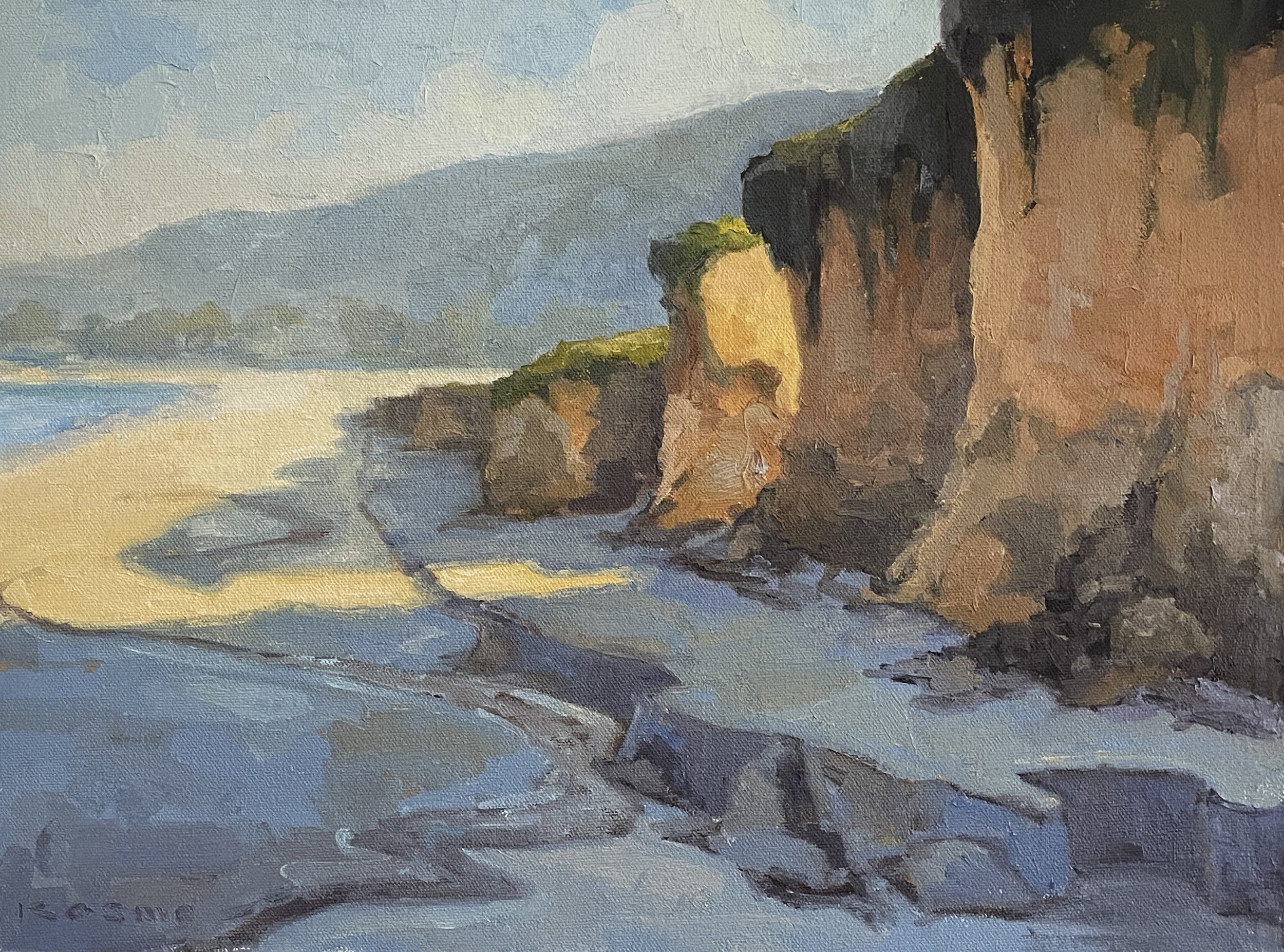 "A Peace of Light," Studio, Dunes Beach (HMB), 12x16, Oil