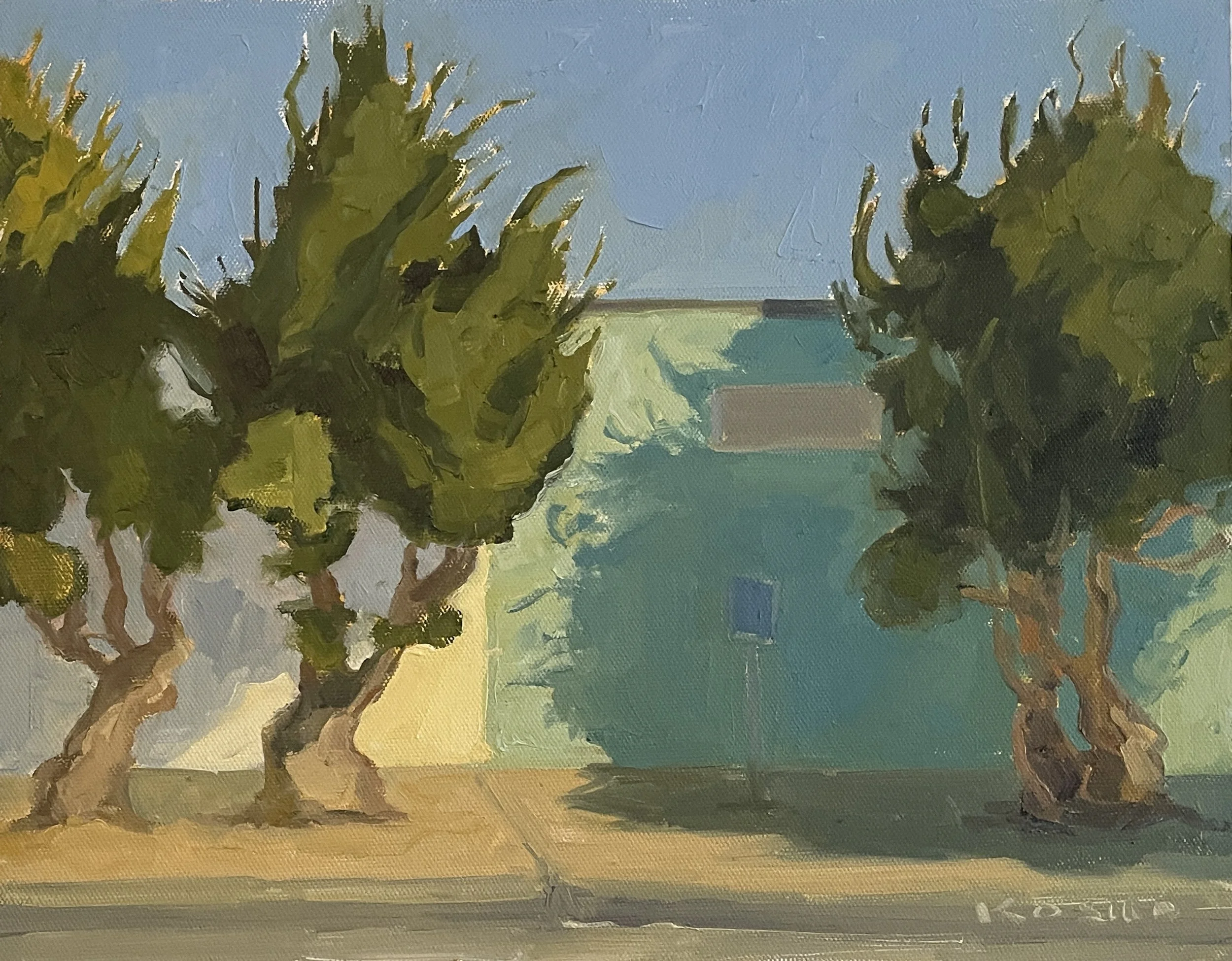 "Shaped by Capitola,"
On Location, Mercantile Parking Lot, 11x14, Oil