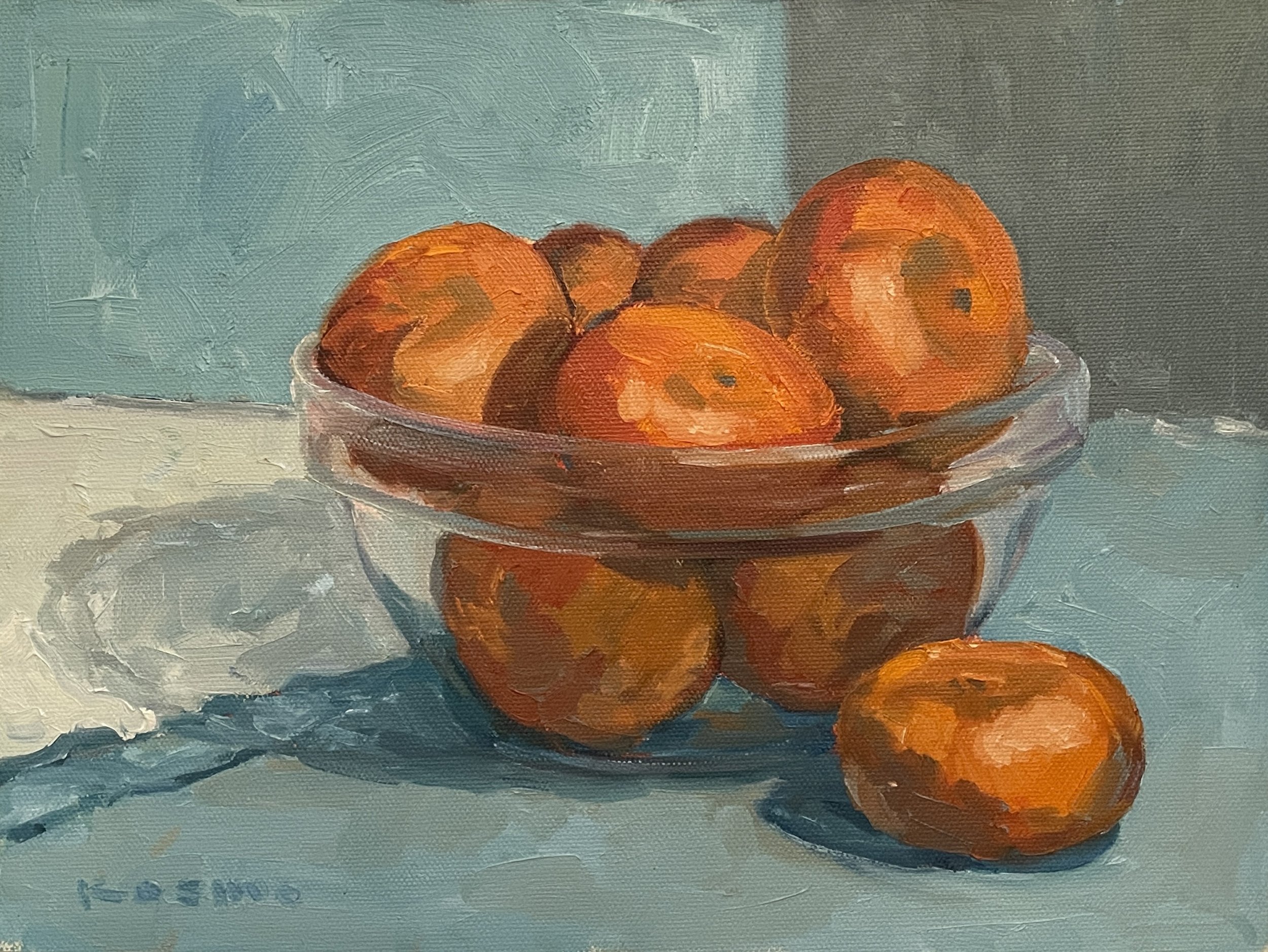 "Clementines,"
Studio, 9x12, Oil