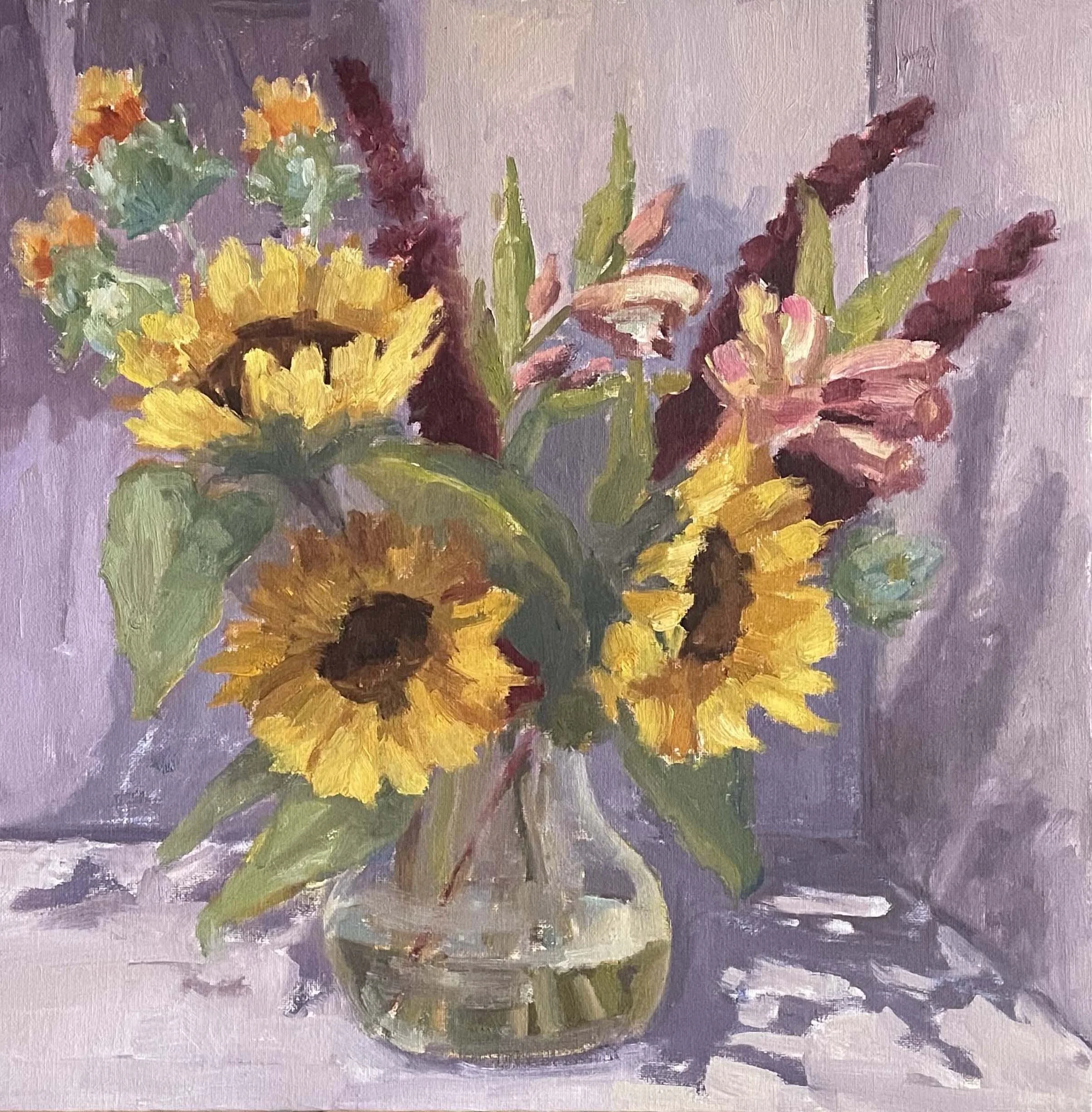 "Sun on a Rainy Day,"
Studio, 16x16, Oil