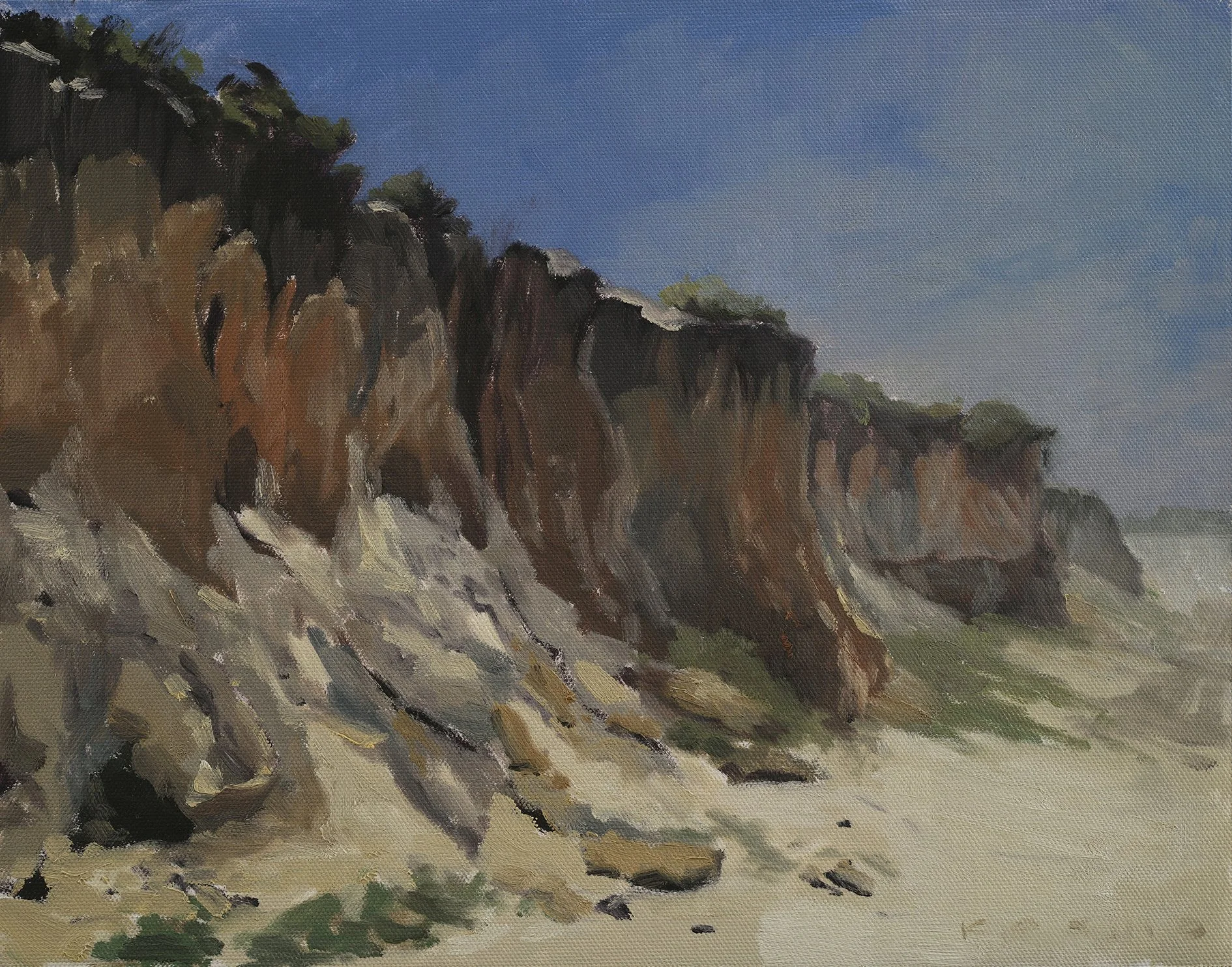 "Whisper of Fog,"
On Location, HMB State Park, 11x14, Oil