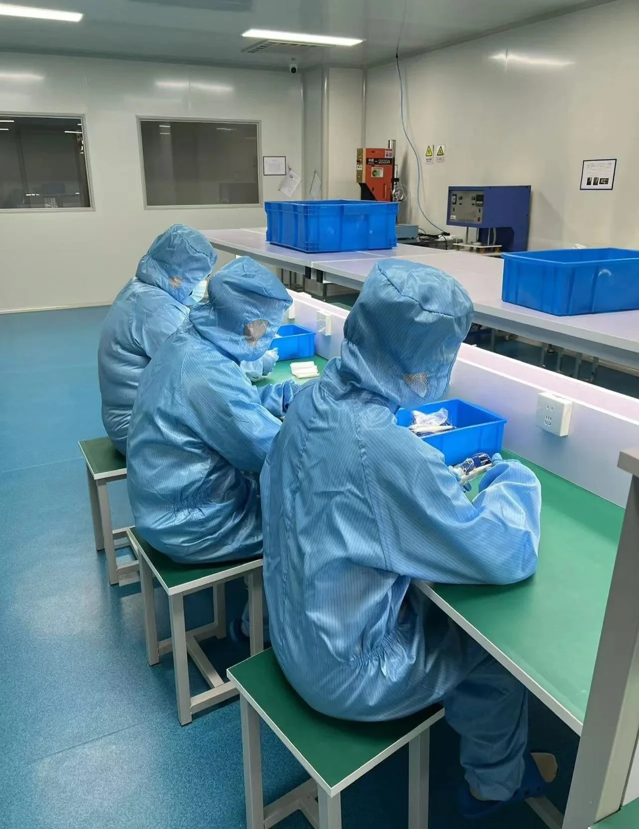 Quality Control work in clean room at RF Kinetics facility
