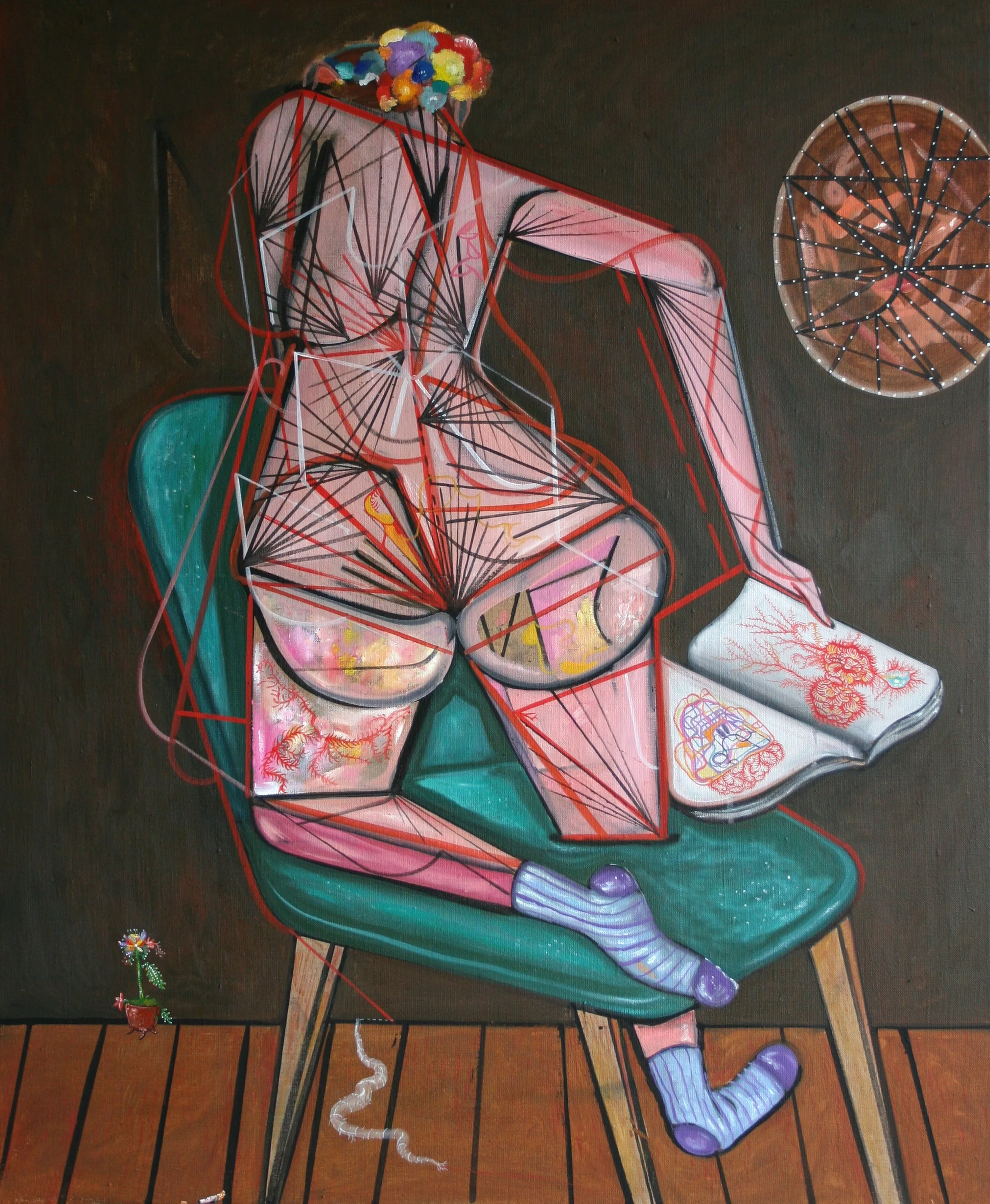 47, 110x90cm, dziewczyna z ksiazka, olej, plotno, 2007, 300dpi.JPG