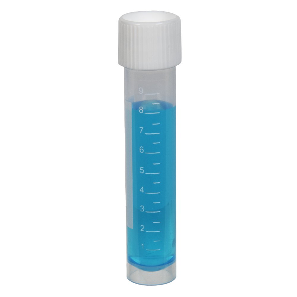 10mL Sterile Clear Polypropylene Transport Tube with Attached White Screw Cap