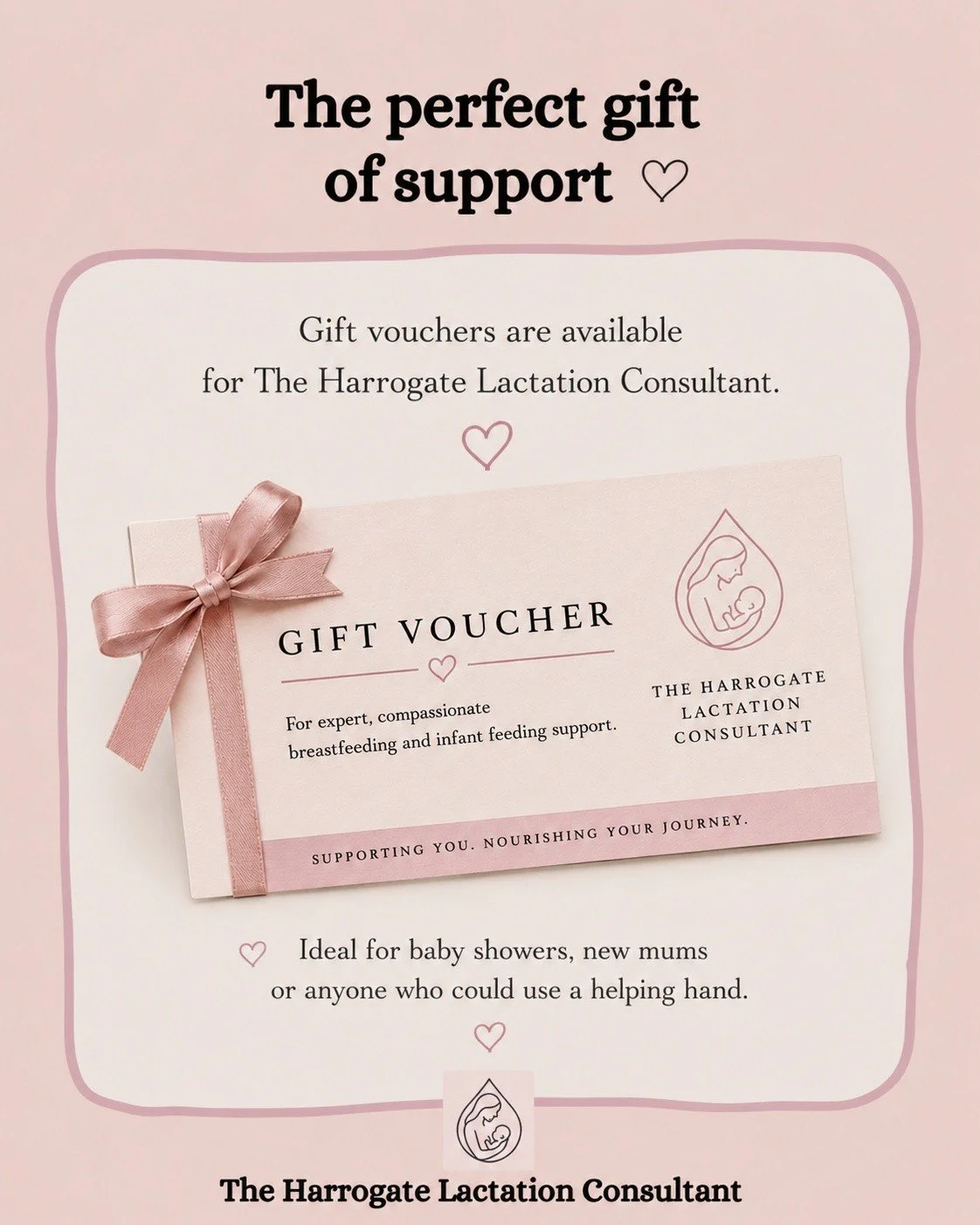 🎁 The perfect gift of support 💗

Looking for a thoughtful gift for a new or expectant mum?

Why not gift them some expert breastfeeding and infant feeding support when they need it most. 🌸

Gift vouchers for The Harrogate Lactation Consultant are 