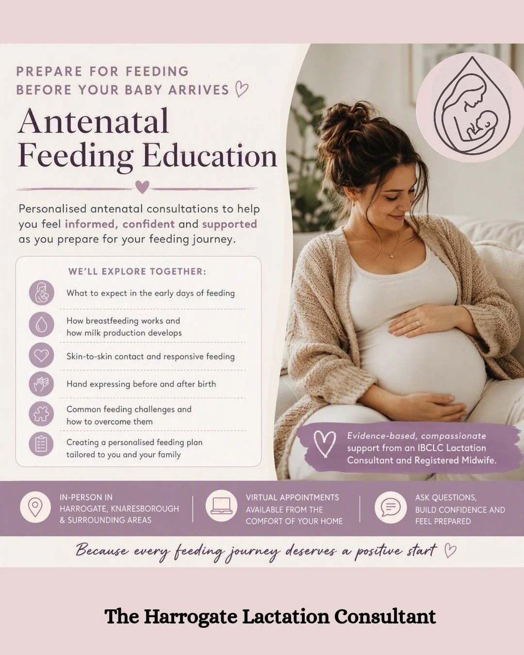 🤱 Planning how you'll feed your baby can feel overwhelming, but you don't have to figure it out alone.

My Antenatal Feeding Consultation is designed to help you feel informed, confident, and prepared before your baby arrives. 

Together we'll explo