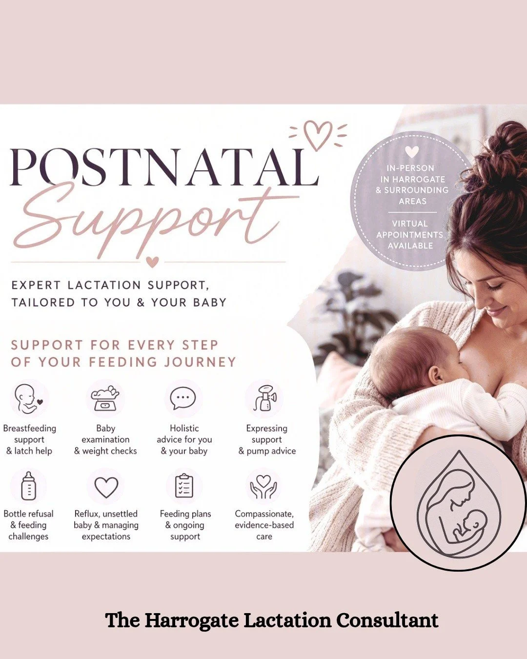 🤱 Breastfeeding support when you need it most.

If feeding feels challenging, painful, overwhelming, or you're simply looking for reassurance, a postnatal consultation can help you gain confidence and achieve your feeding goals.

💛 Personalised sup