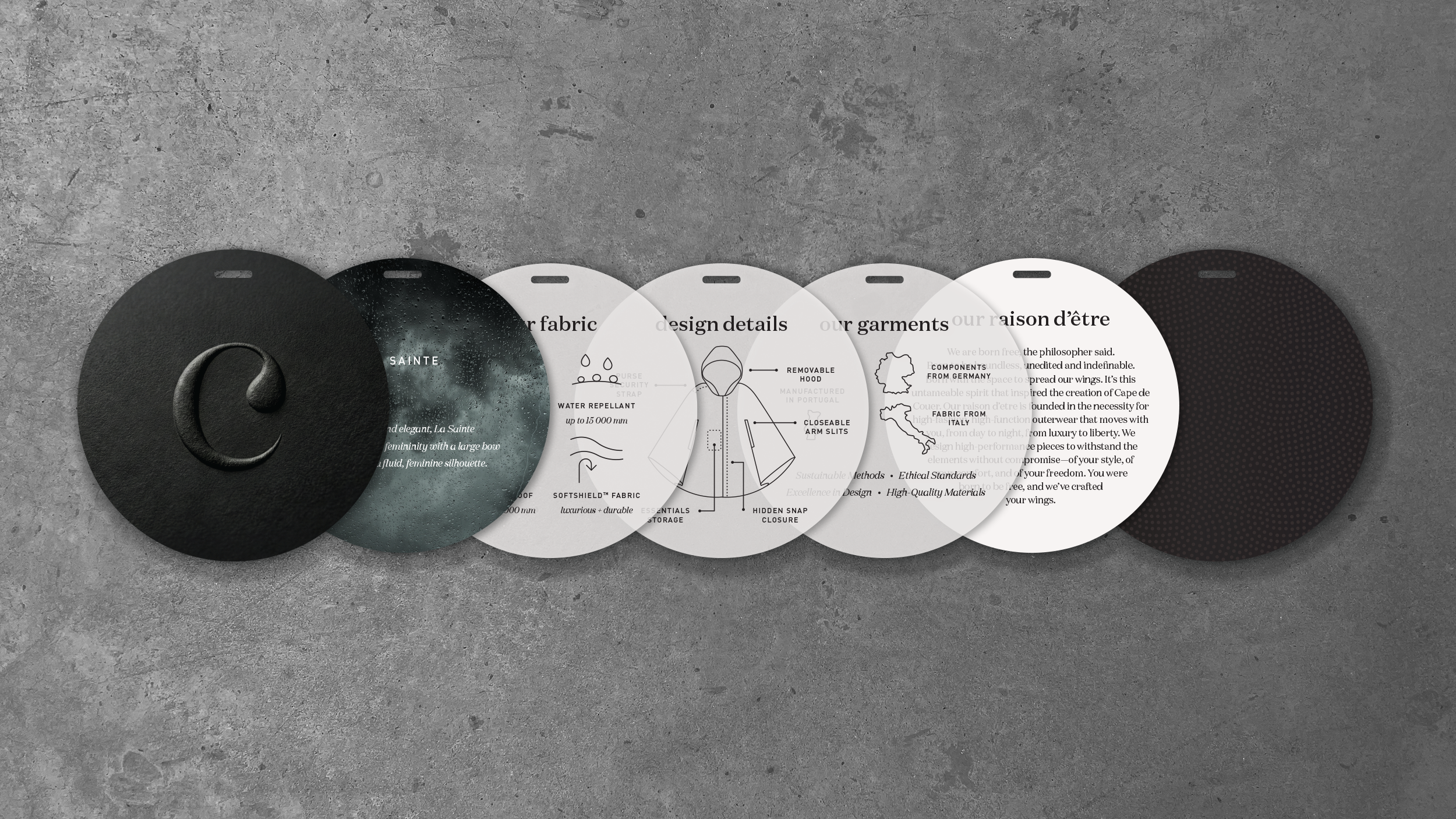 Premium, luxury hang tag design for Cape de Coeur.