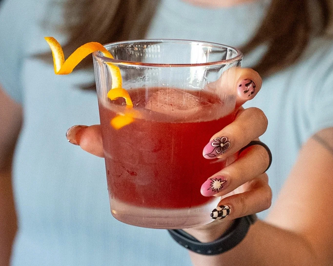 A glass of a scotch on the rocks