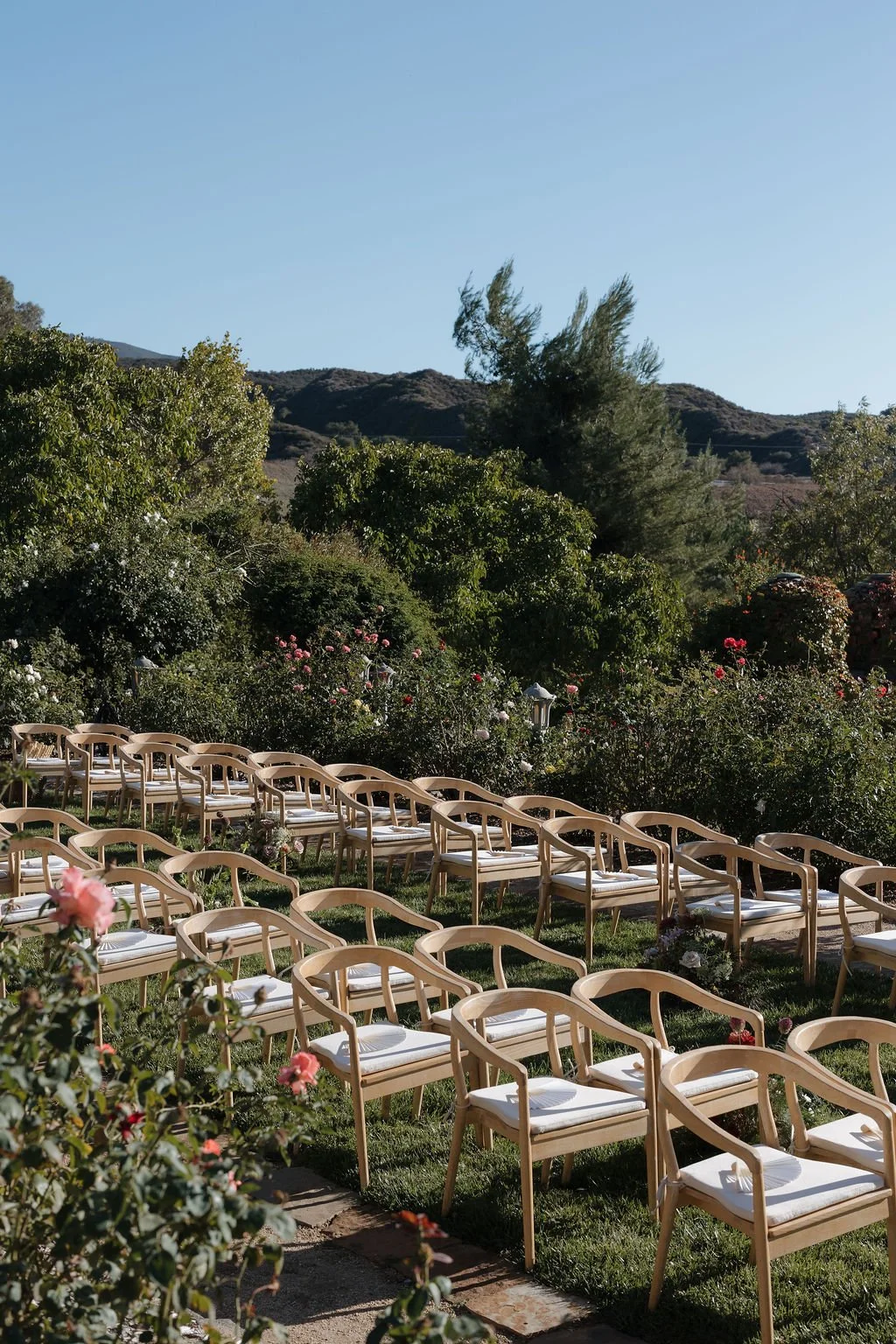 romantic wedding ceremony in garden of temecula venue