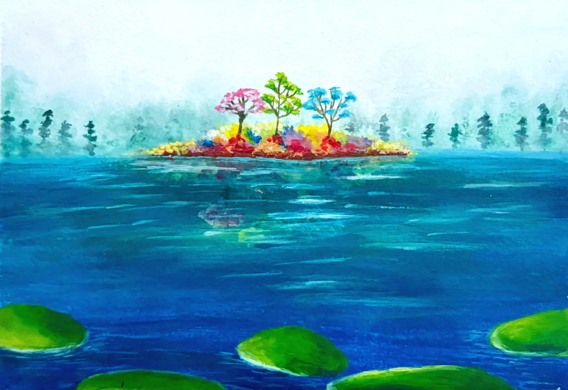 Eaux troubles - Acrylique sur toile