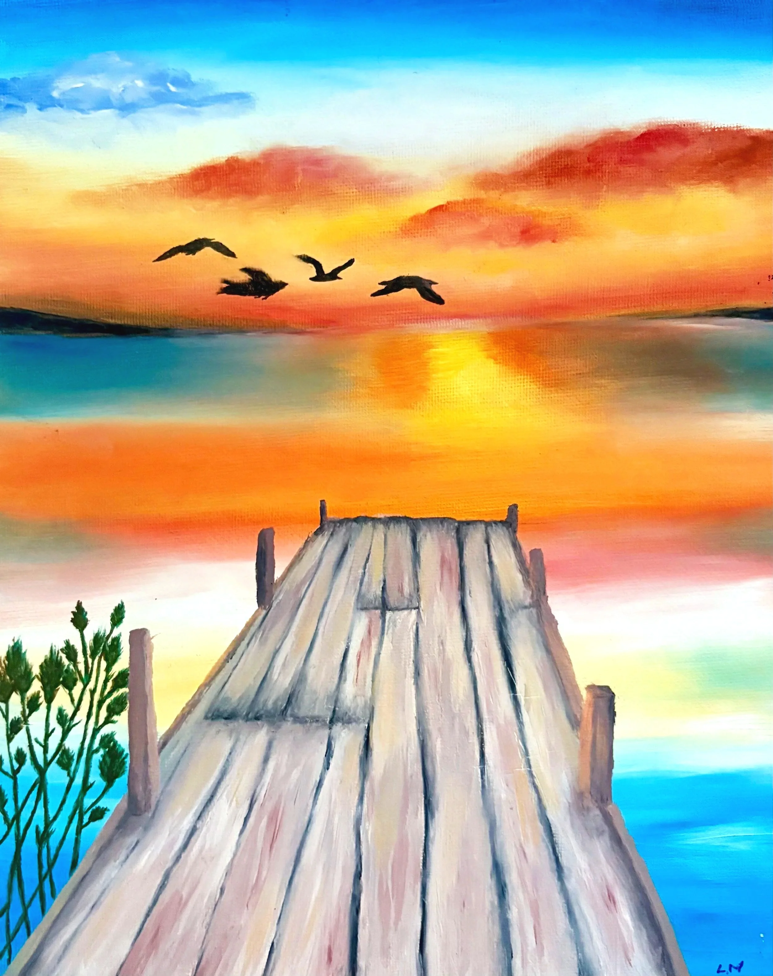 Un pont vers l'infini - Acrylique sur toile