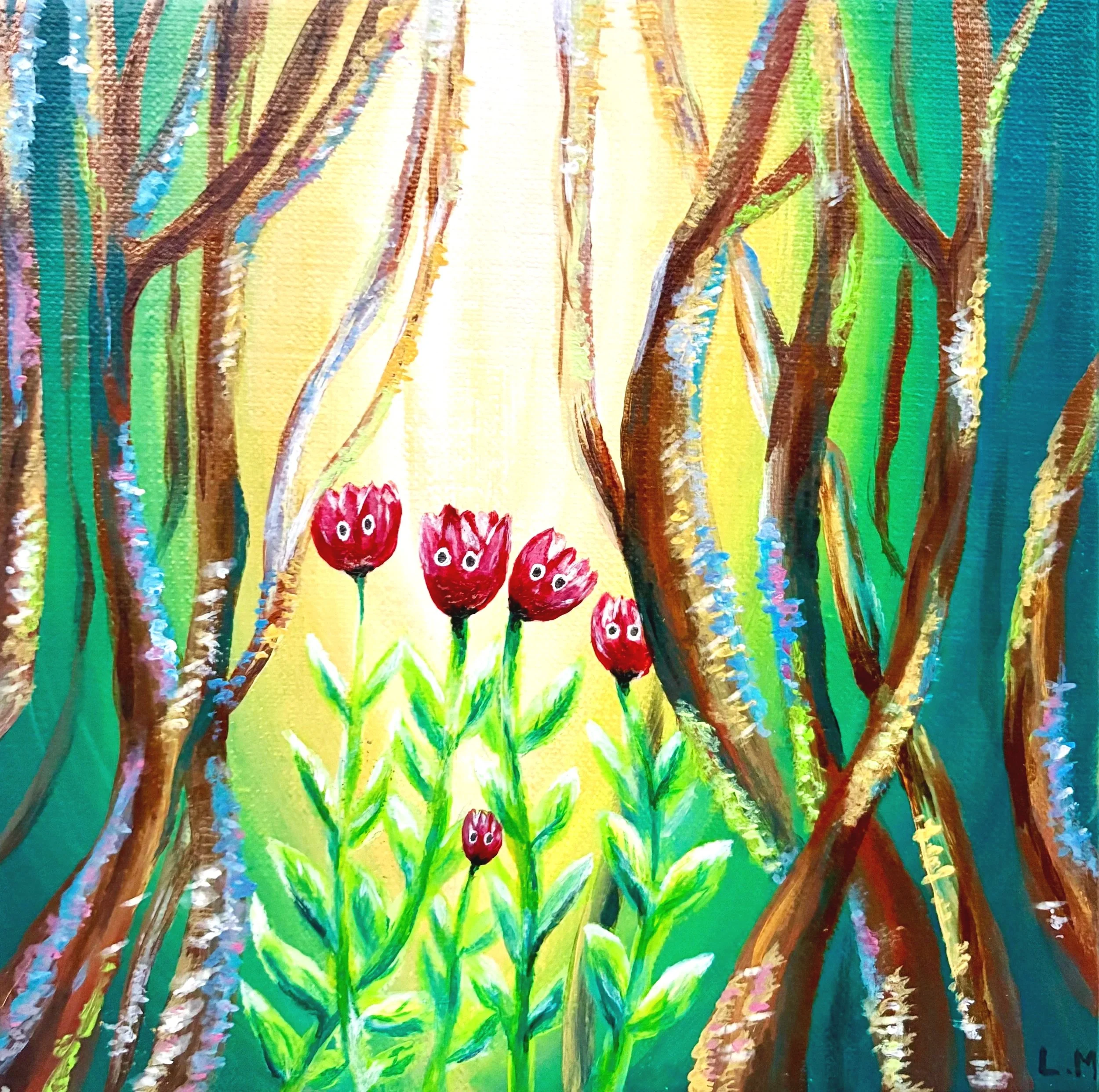 Tulipes enchantées - Acrylique sur toile