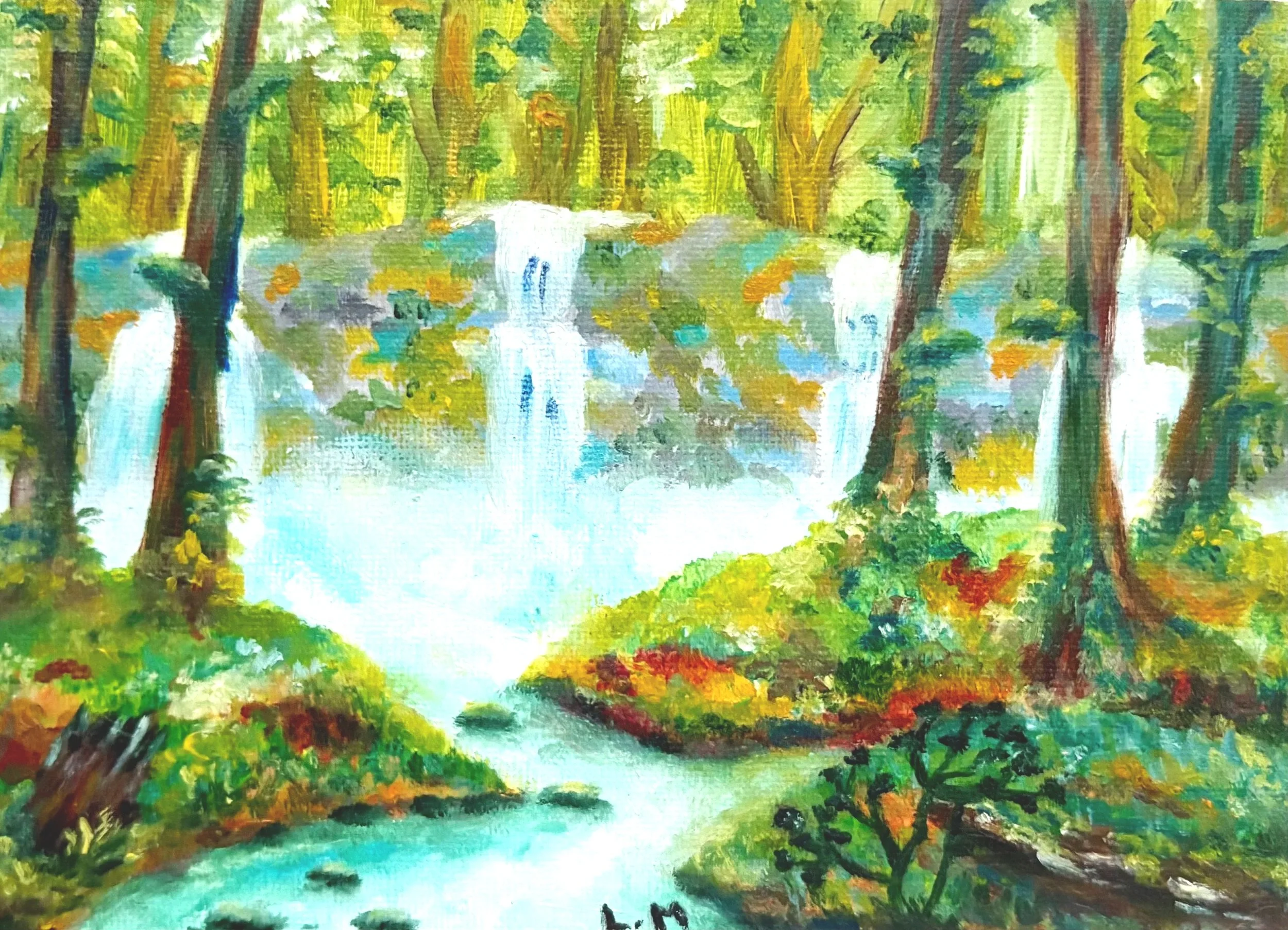 Forêt vibrante - Acrylique sur toile