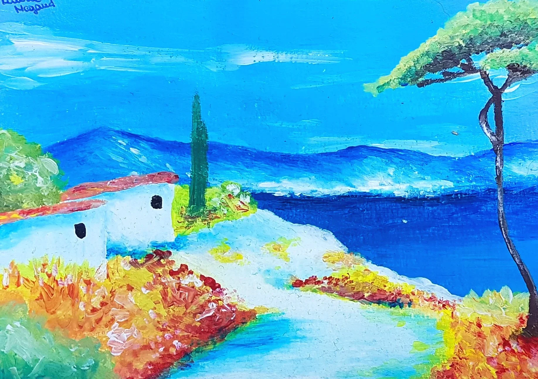 Paysage méditerranéen - Acrylique sur toile