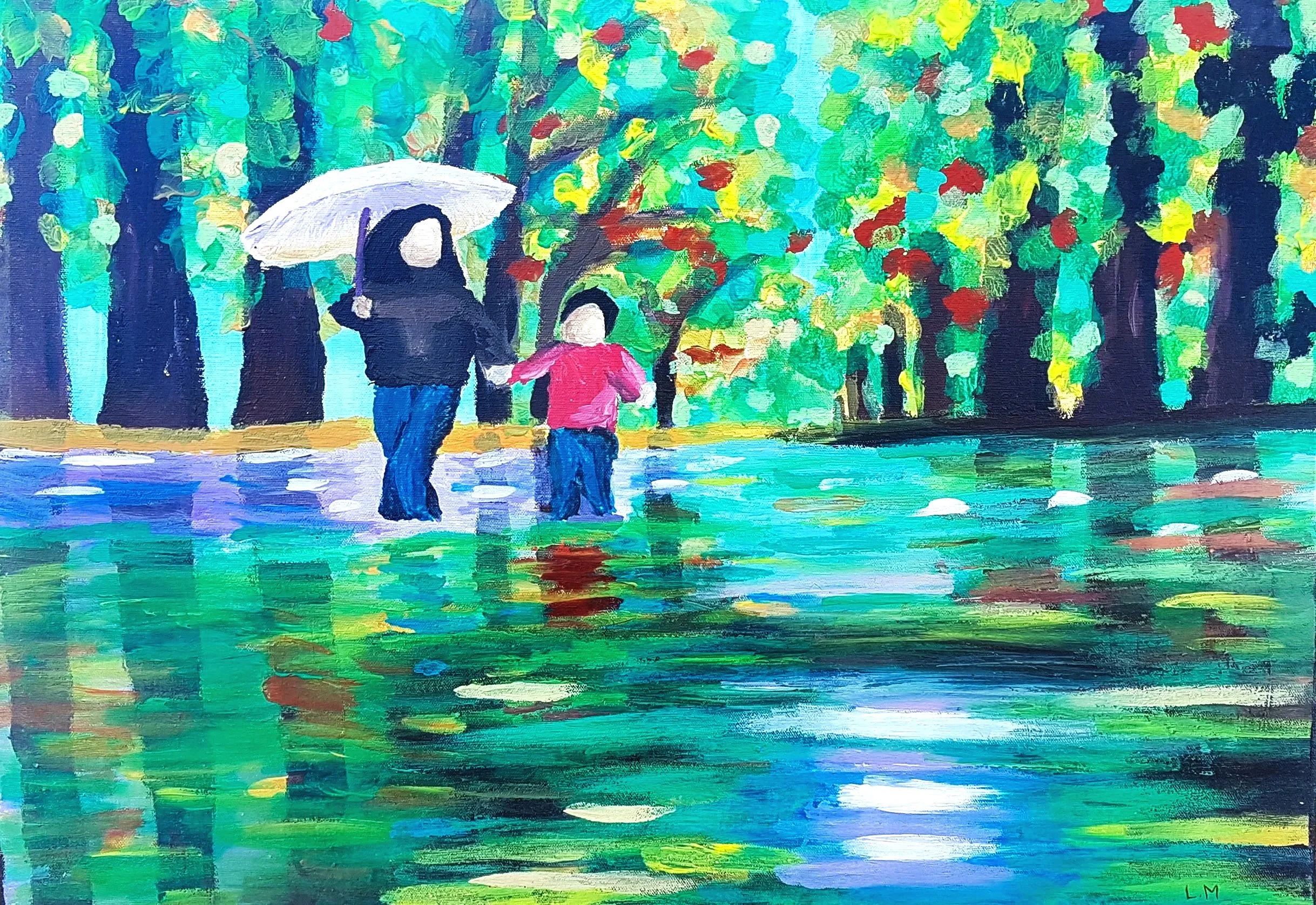 Amour maternel - Huile sur toile