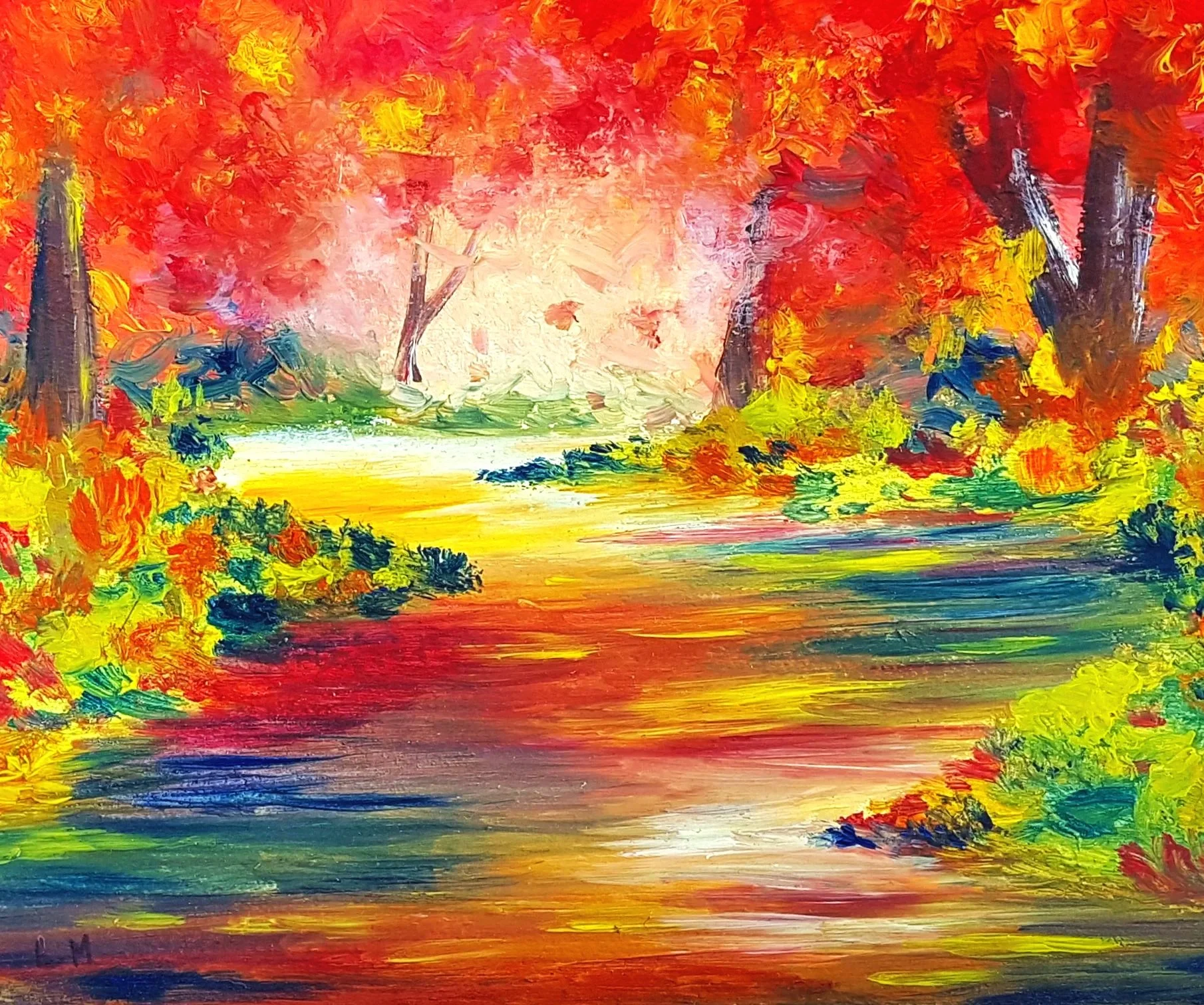 Paysage d'automne - Huile sur toile