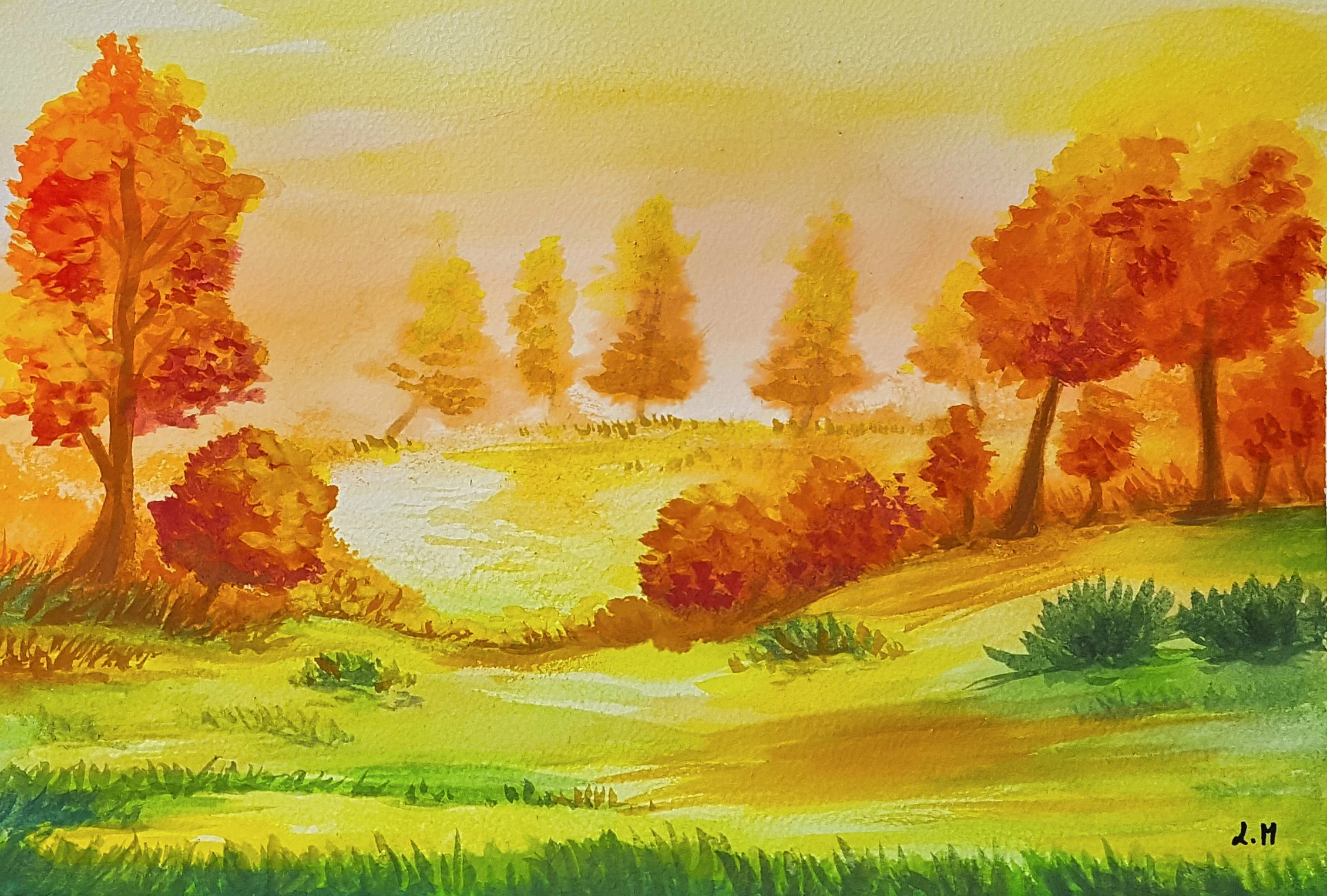 Douce automne - Aquarelle 