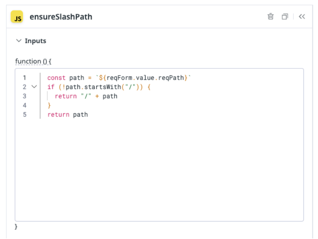 Screenshot of JS inputs