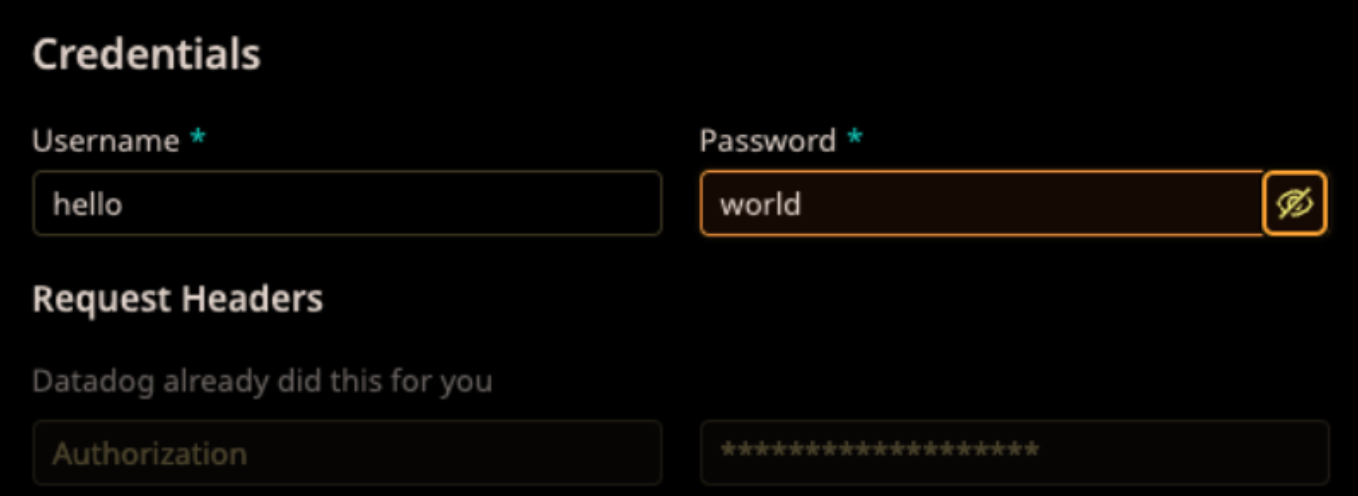 This is a screen shot of credentials