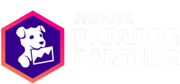 Premier Datadog Partner graphic with Datadog dog icon in a hexagon