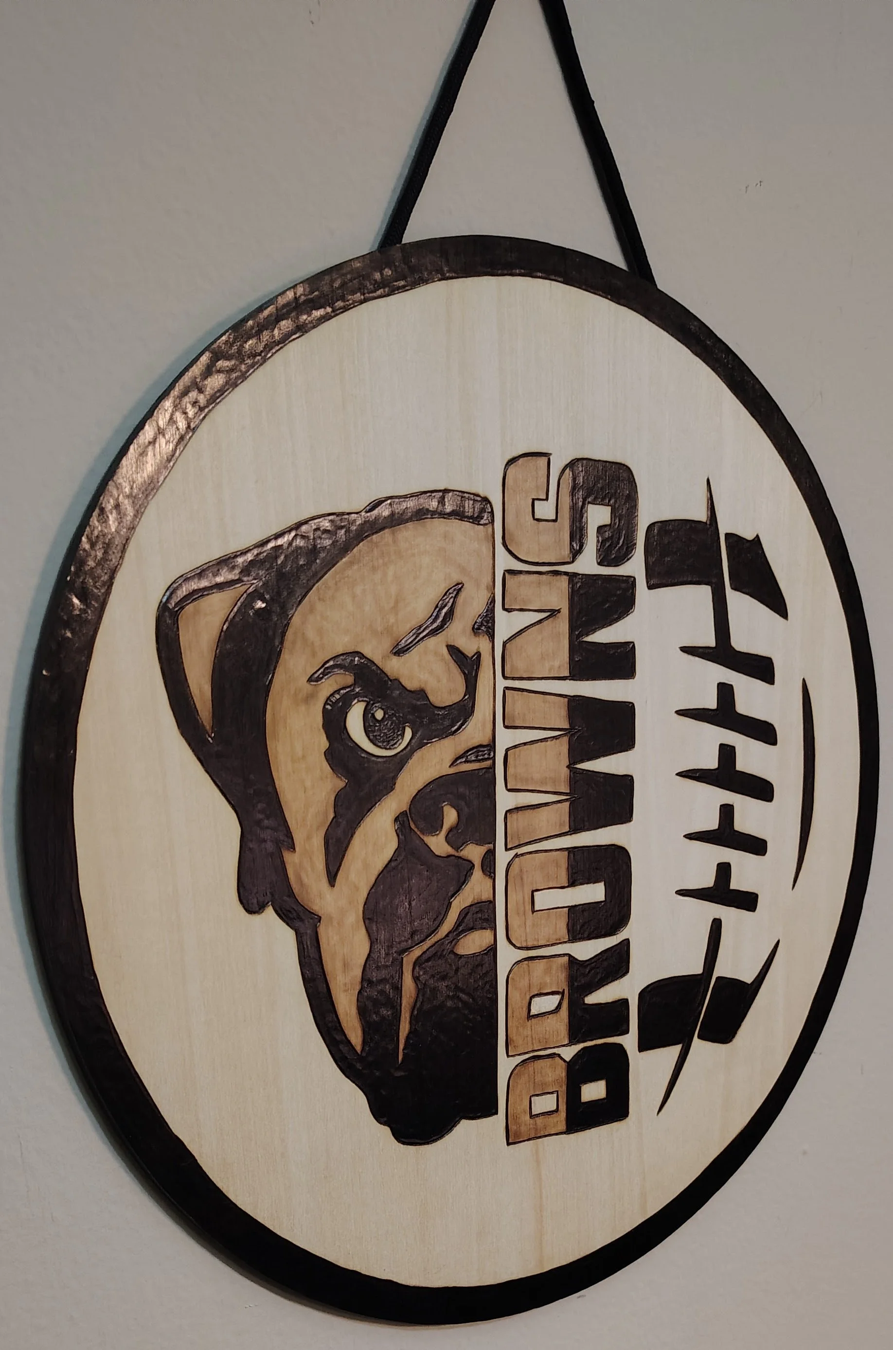 Cleveland Browns Handmade Wood-Burned Sign
