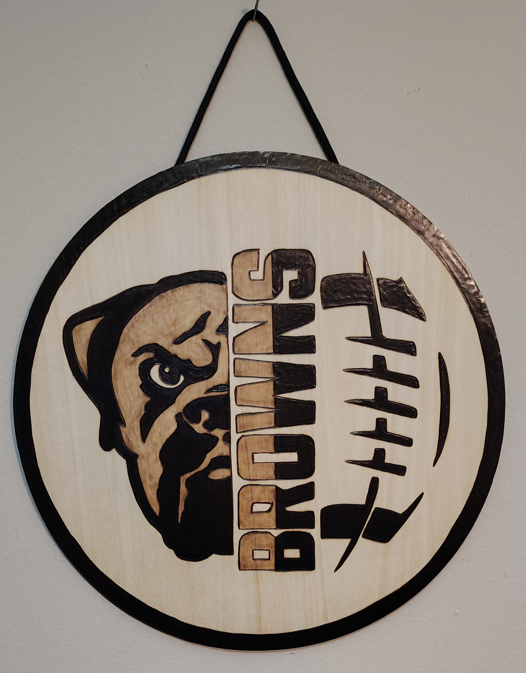 Cleveland Browns Handmade Wood-Burned Sign