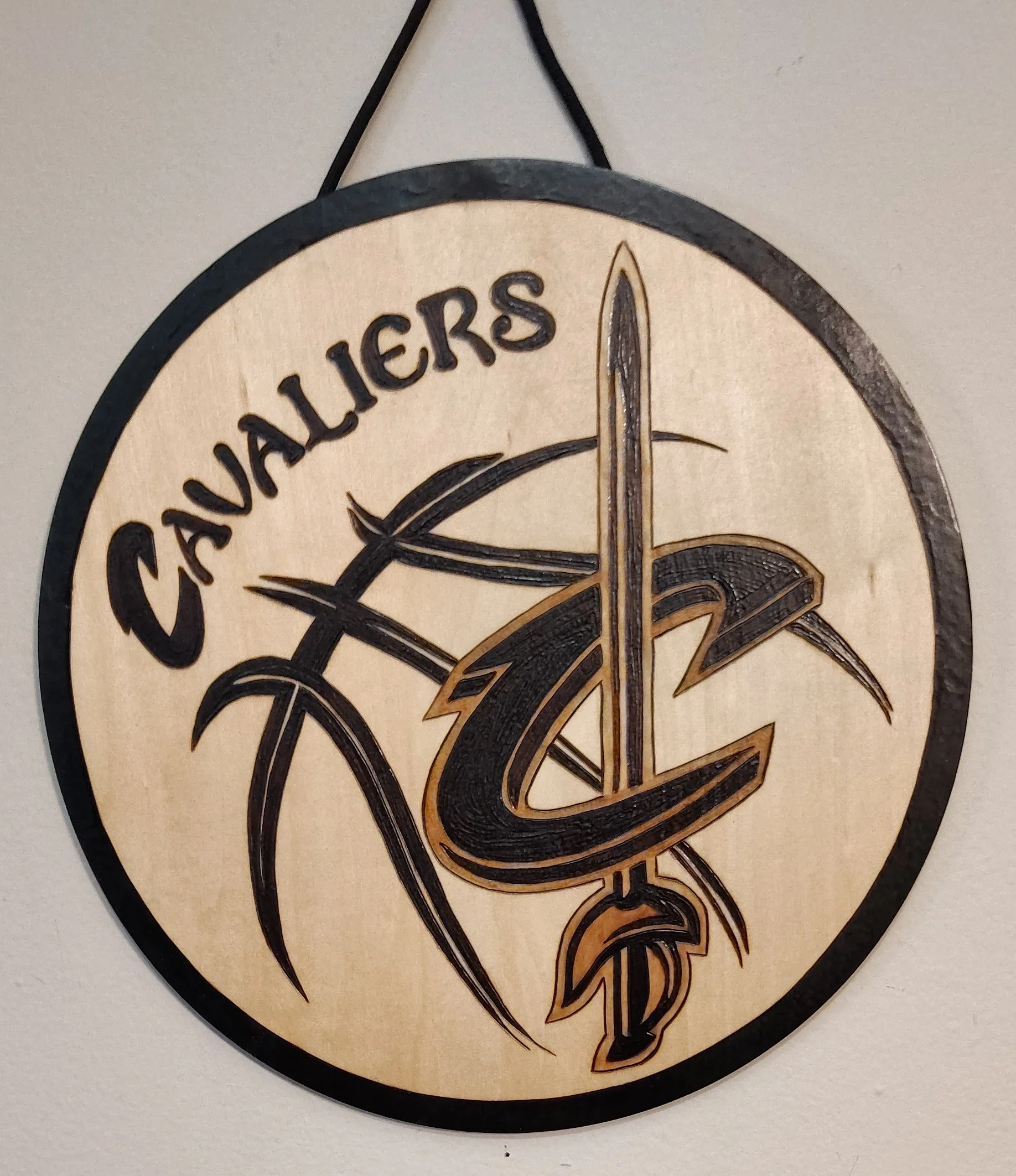 Cleveland Cavaliers Handmade Wood Burned Wall Hanging