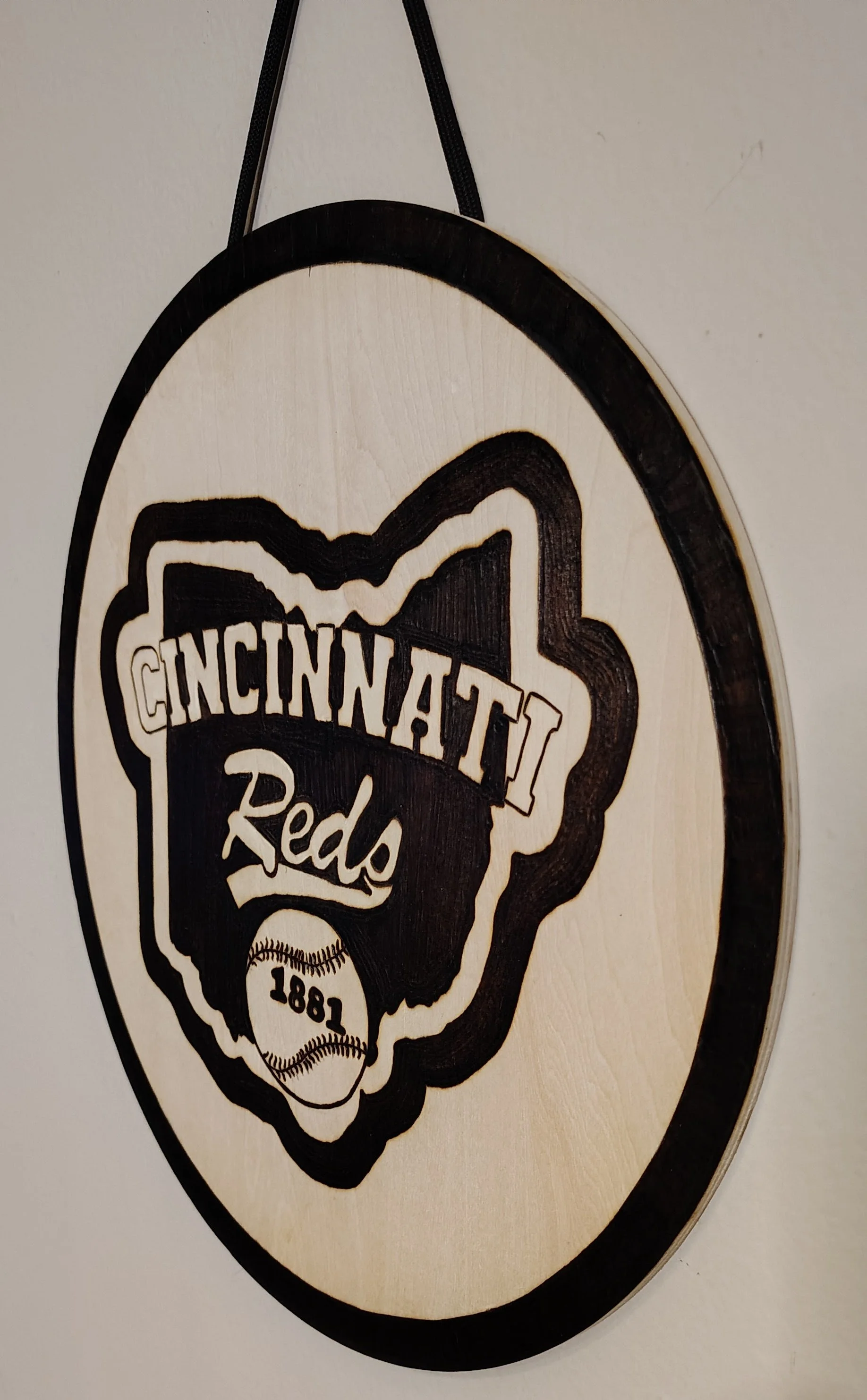 Cincinnati Reds Baseball wall art.