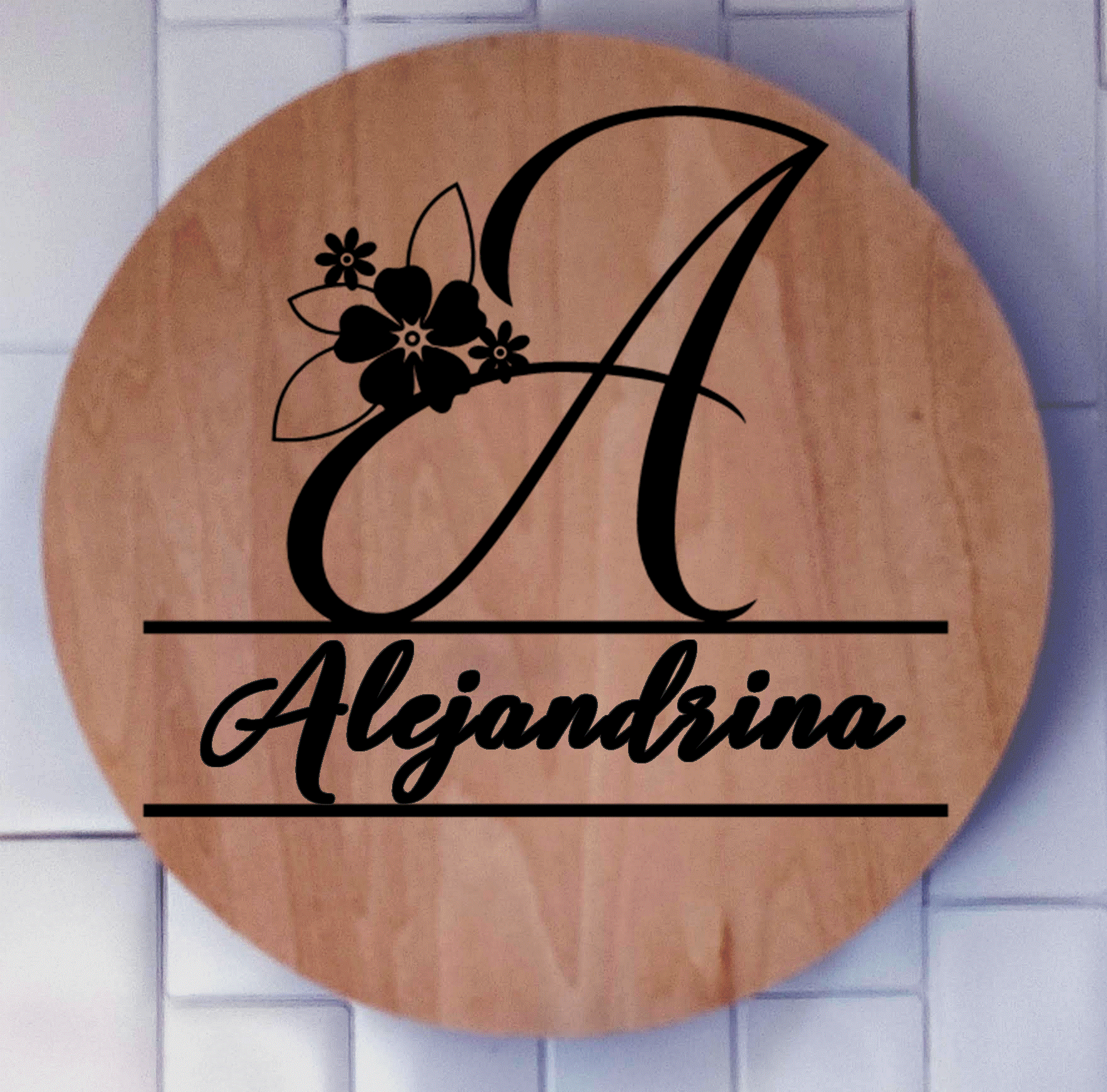 Personalized Kids Monogram Wood Burnt Sign