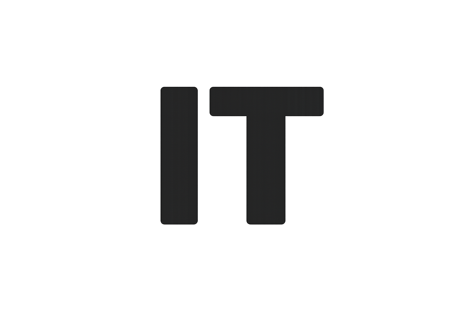 Schwarz auf Grau, große Buchstabe T im Zentrum