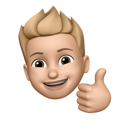 Emoji eines lachenden Jungen mit blondem Haar und Daumen hoch.