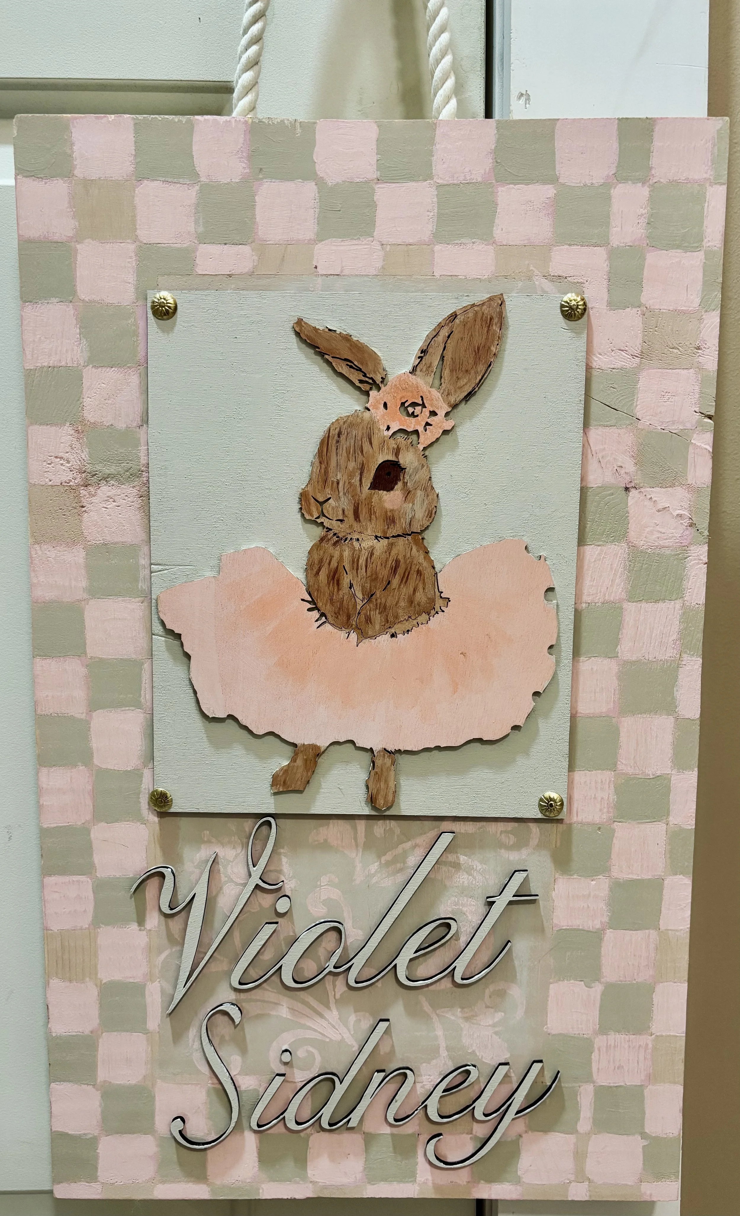 Vintage Bunny Nursery Sign